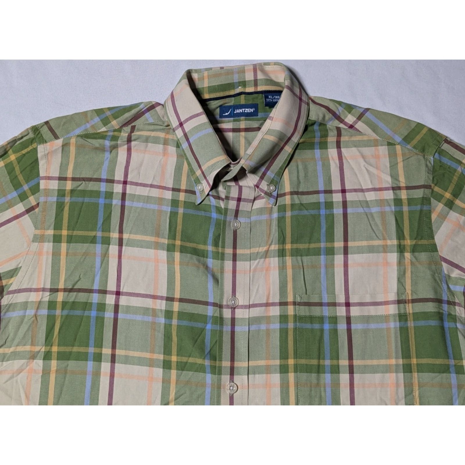 Jantzen JANTZEN Men XL Green Plaid Cotton Long Sleeve Button-Up Shirt Size US XL / EU 56 / 4 - 3 Thumbnail