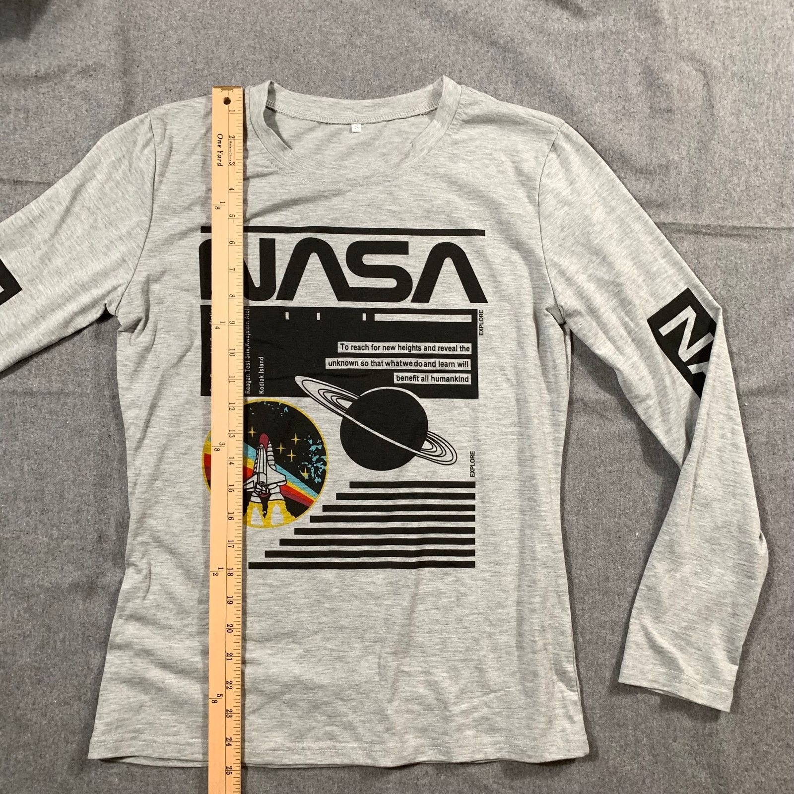 NASA NASA Shirt Women Small Gray Casual Long Sleeve T Shirt Size S / US 4 / IT 40 - 5 Thumbnail