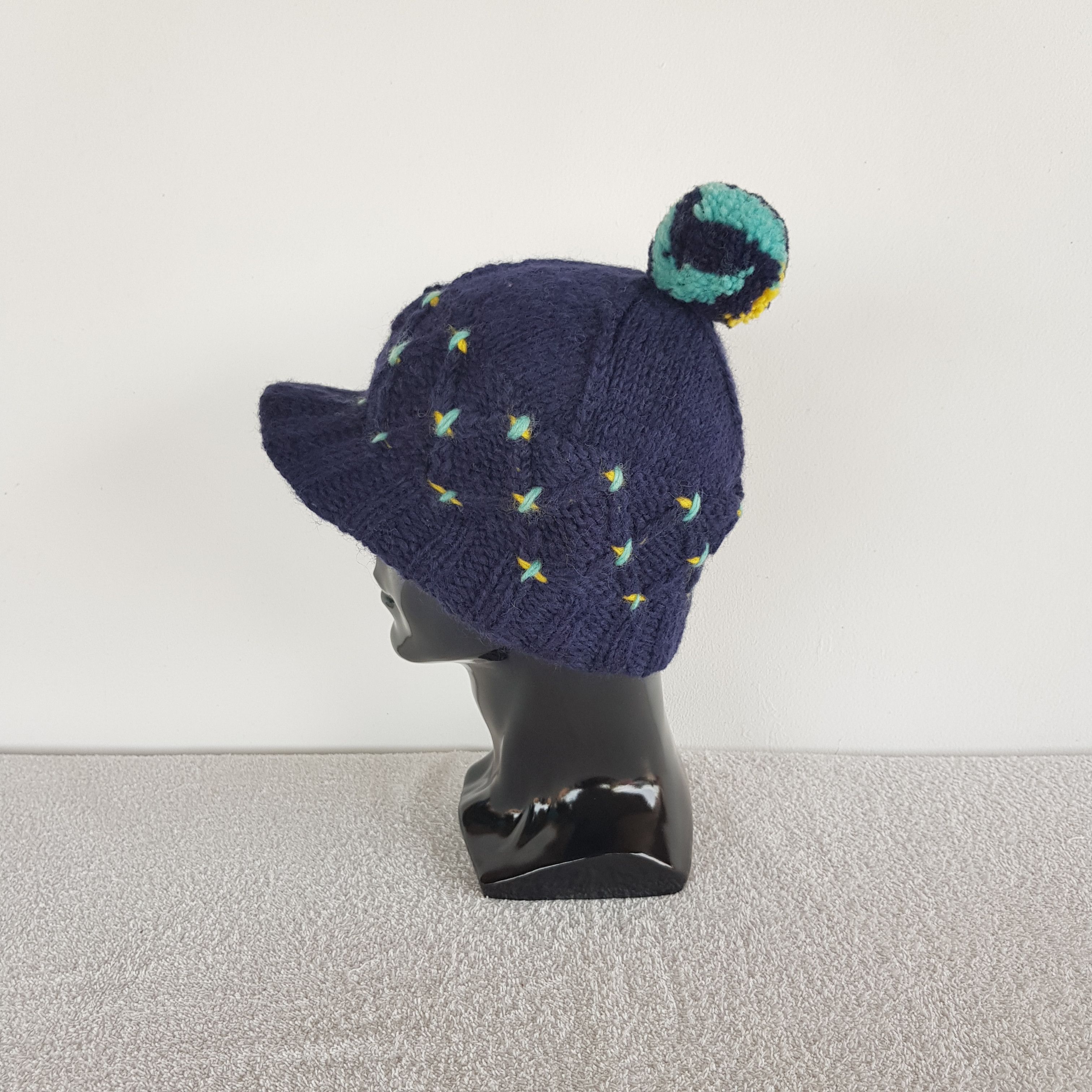 Homespun Knitwear Vintage Japanese Beanie Isle Ribbed Knit Brim Snow Caps Hat. Size ONE SIZE - 4 Thumbnail