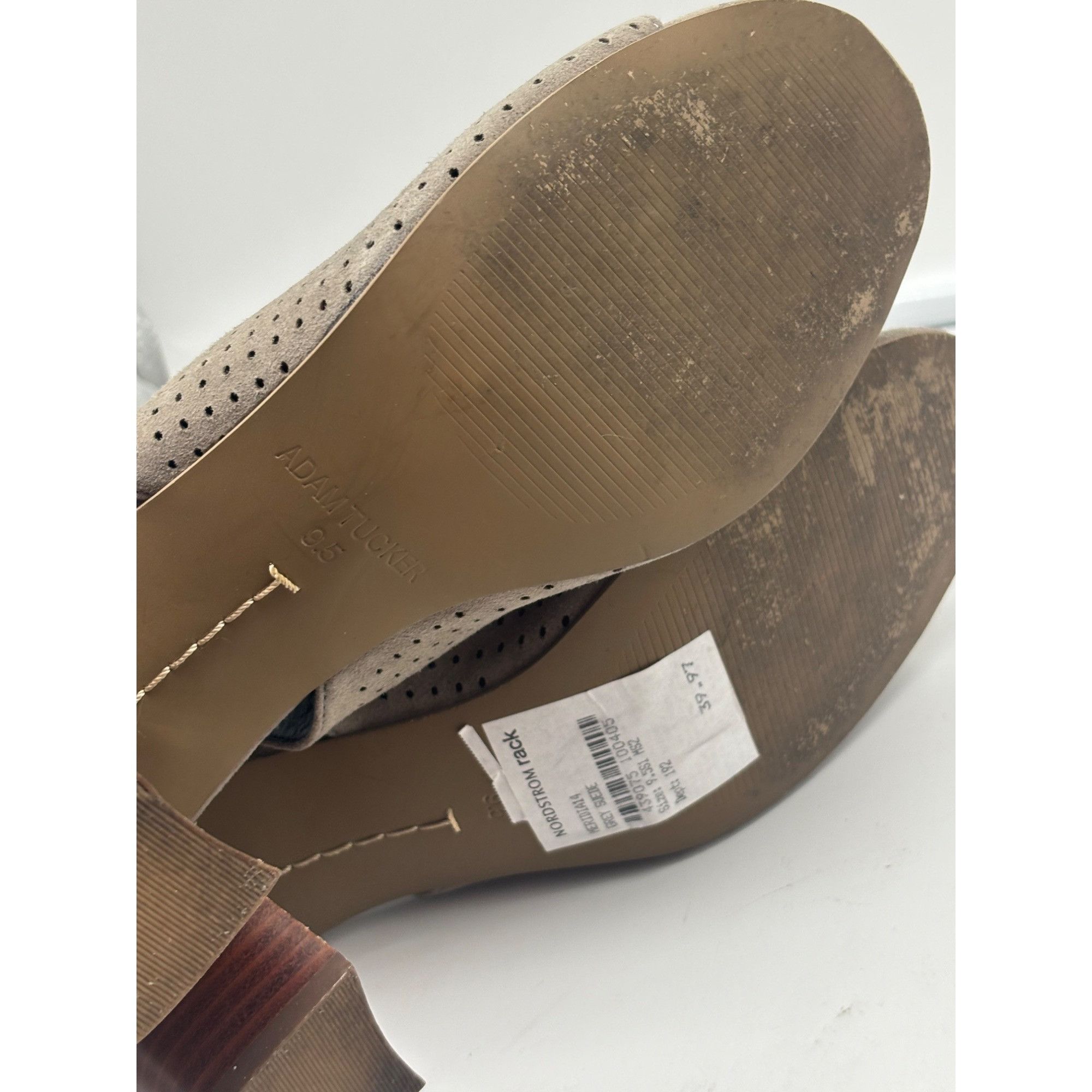 Other Adam Tucker Meridia Perforated Suede Sandal, 9.5, M, Taupe Size US 9.5 / IT 39.5 - 12 Thumbnail