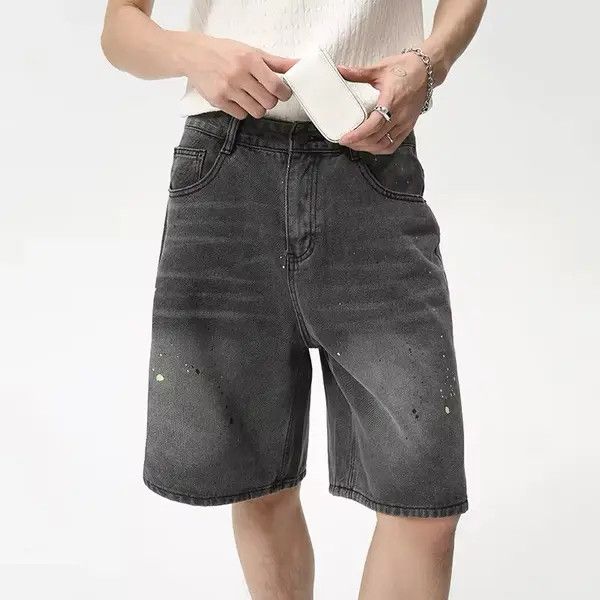 VIBE Design Loose Wide Leg Straight Washed Shorts Jorts Size US 32 / EU 48 - 1 Thumbnail