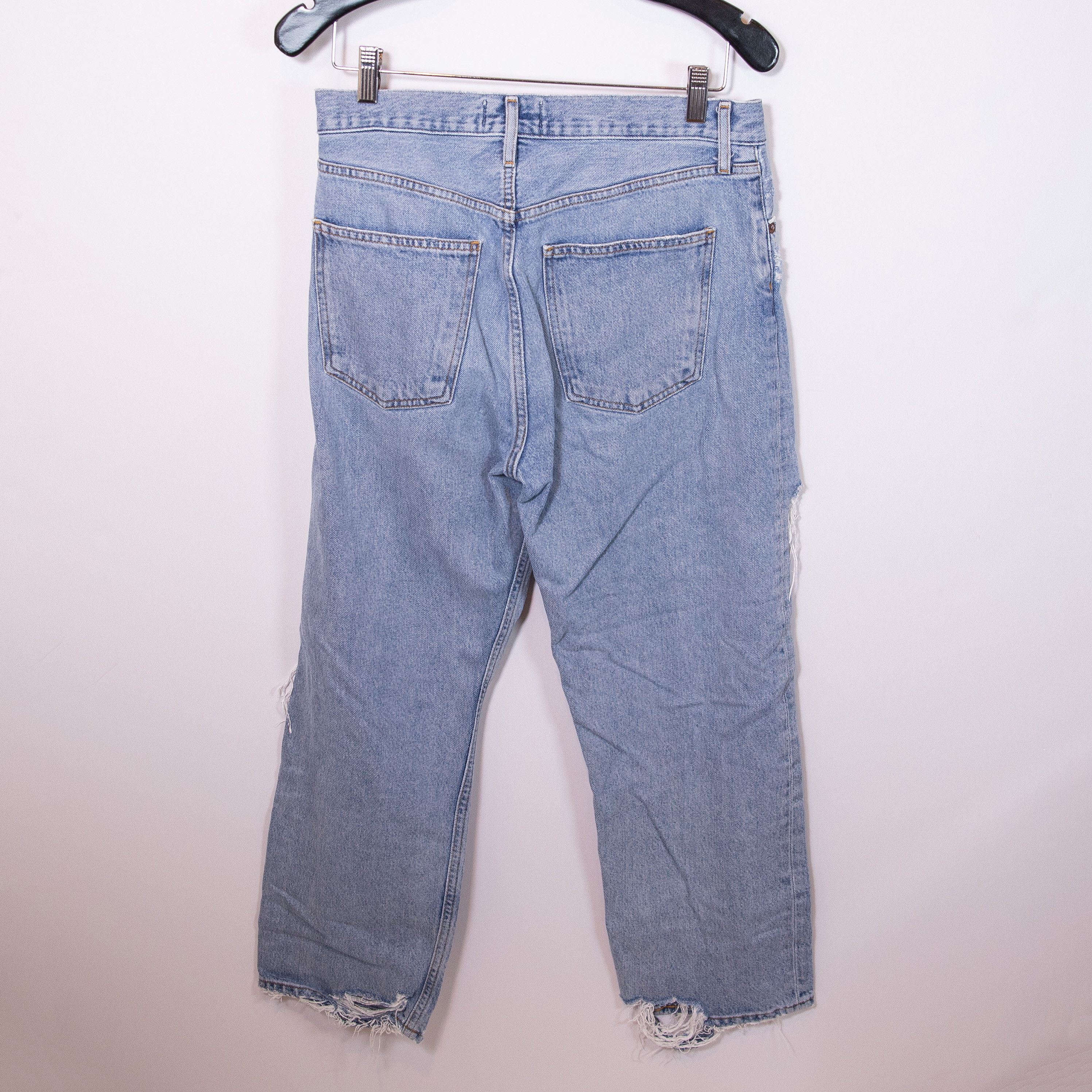 Agolde Agolde Women's 90s Crop Distressed Ripped Size 27" / US 4 / IT 40 - 4 Thumbnail