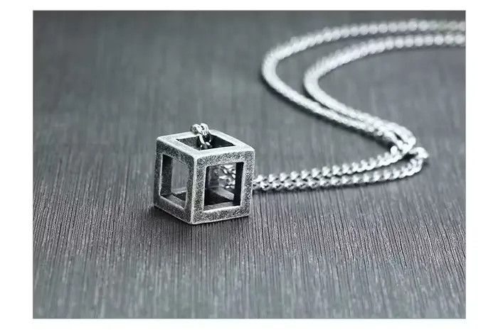 Jewelry Hollow Cube Pendant Necklace Size ONE SIZE - 1 Thumbnail