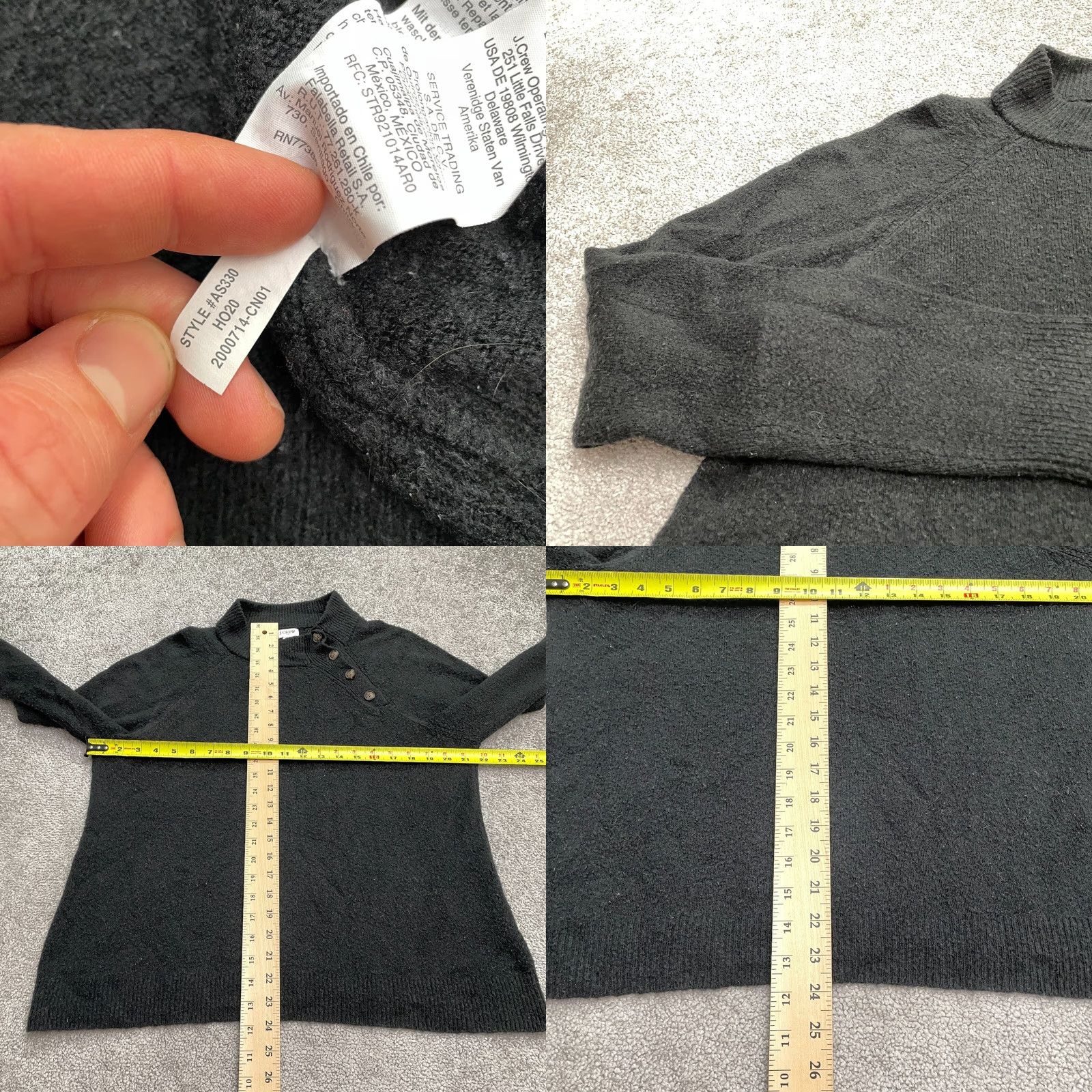 J.Crew J.Crew Wool Blend Pullover Sweater Womens Large Black Buttons Knit Casual Work Size L / US 10 / IT 46 - 8 Thumbnail
