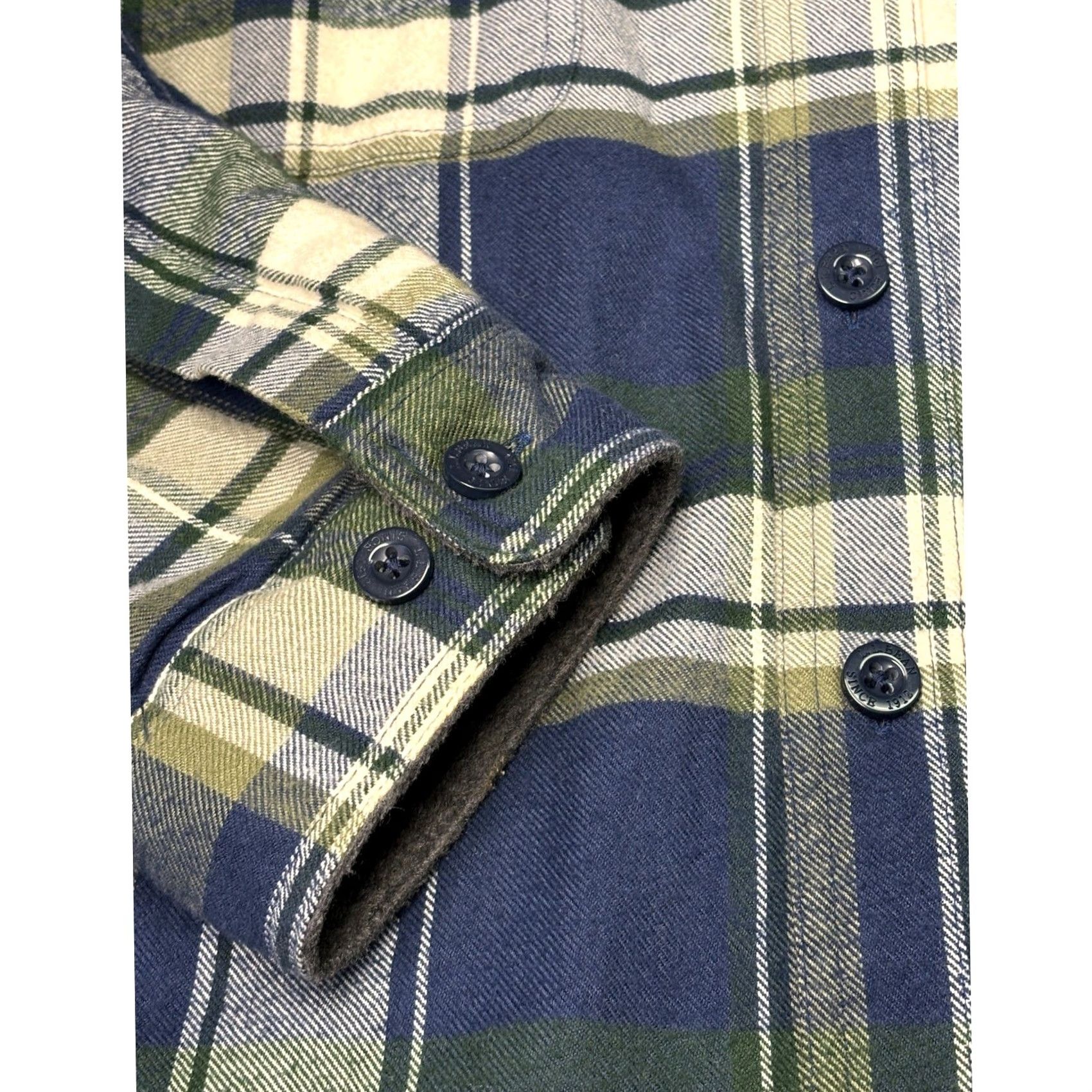 Vintage L.L. Bean Fleece Lined Flannel Shirt Jac Mens XL Tall Plaid Navy Green 298190 Size US XL / EU 56 / 4 - 3 Thumbnail