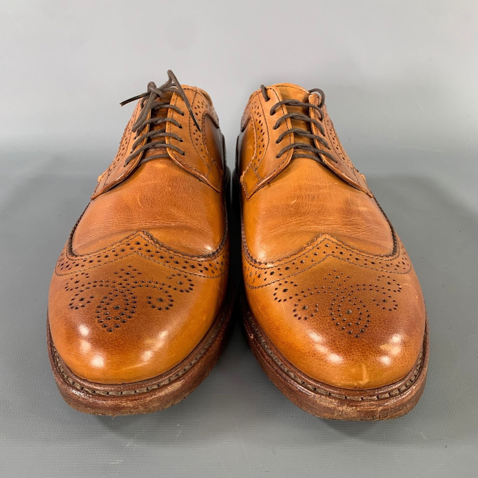 Rancourt & Co. RANCOURT & CO. Size 9 Tan Caramel Leather Wingtip Lace-Up Size US 9 / EU 42 - 4 Thumbnail