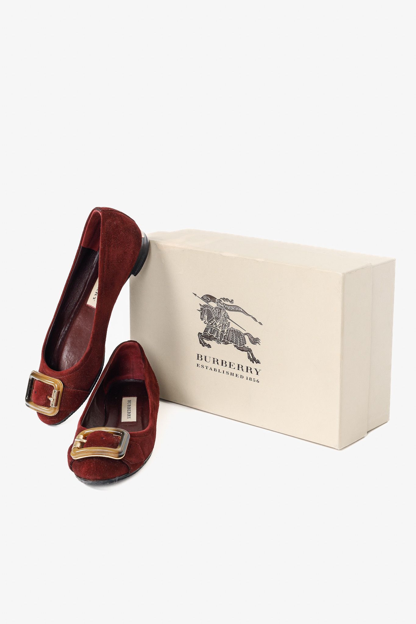 Burberry Burberry Leygreen Suede Trench Buckle Ballerina Flats Size US 5.5 / IT 35.5 - 13 Thumbnail