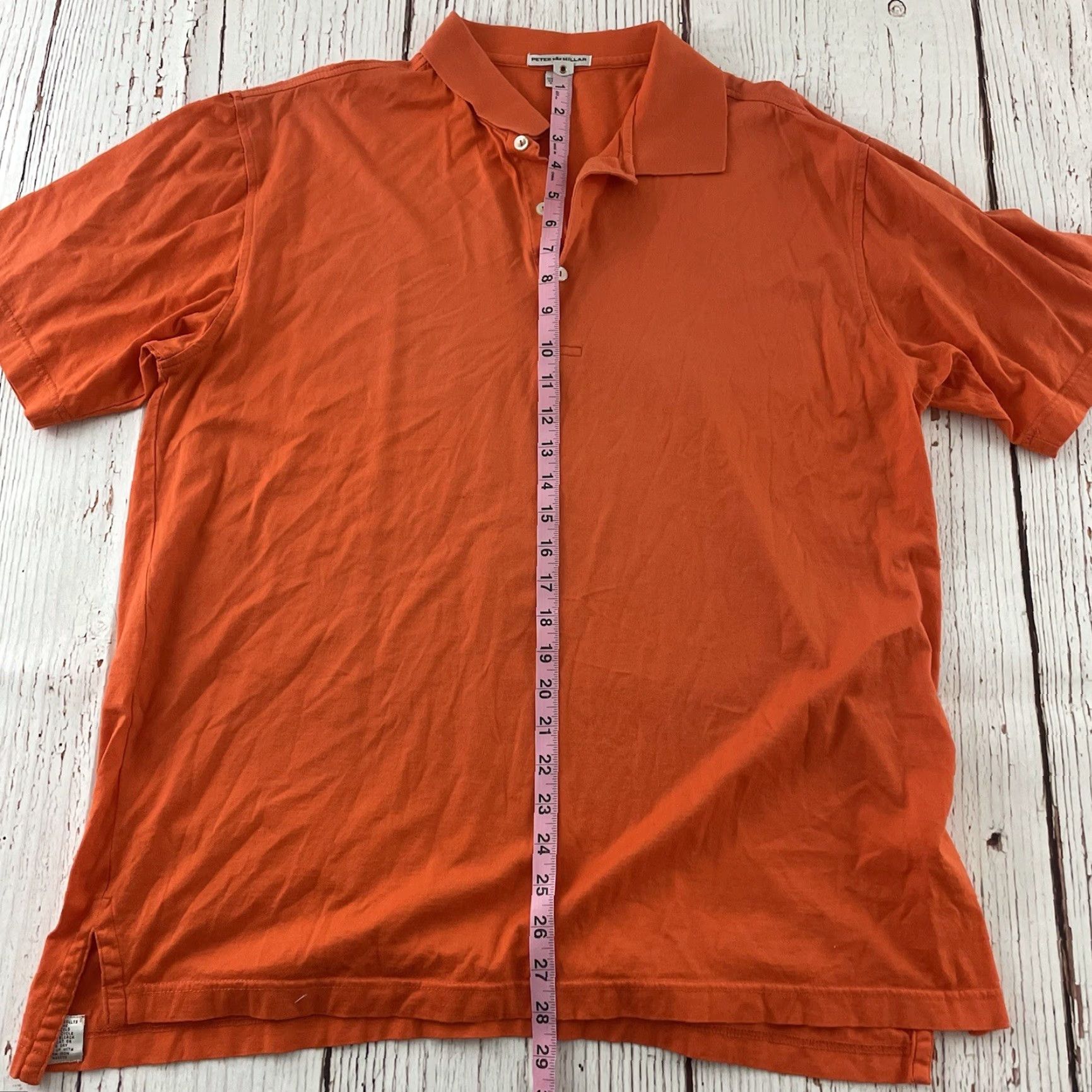 Peter Millar Peter Millar Short Sleeve Button-Front Golf Polo Shirt Men's L Solid Orange Size US L / EU 52-54 / 3 - 4 Thumbnail