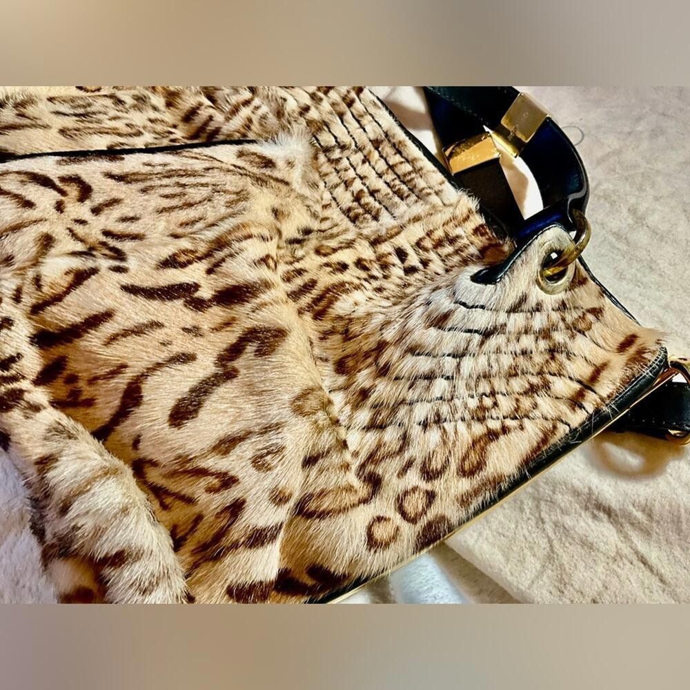 Jimmy Choo Jimmy Choo Large Alex Fur Satchel/ Leopard Size ONE SIZE - 6 Thumbnail