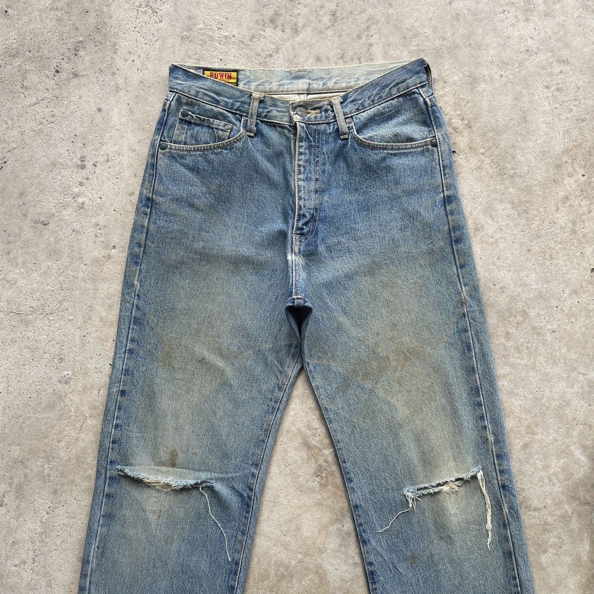 Edwin 90s Vintage Edwin Rusty Distressed Jeans Faded Pants W30 Size US 30 / EU 46 - 3 Thumbnail