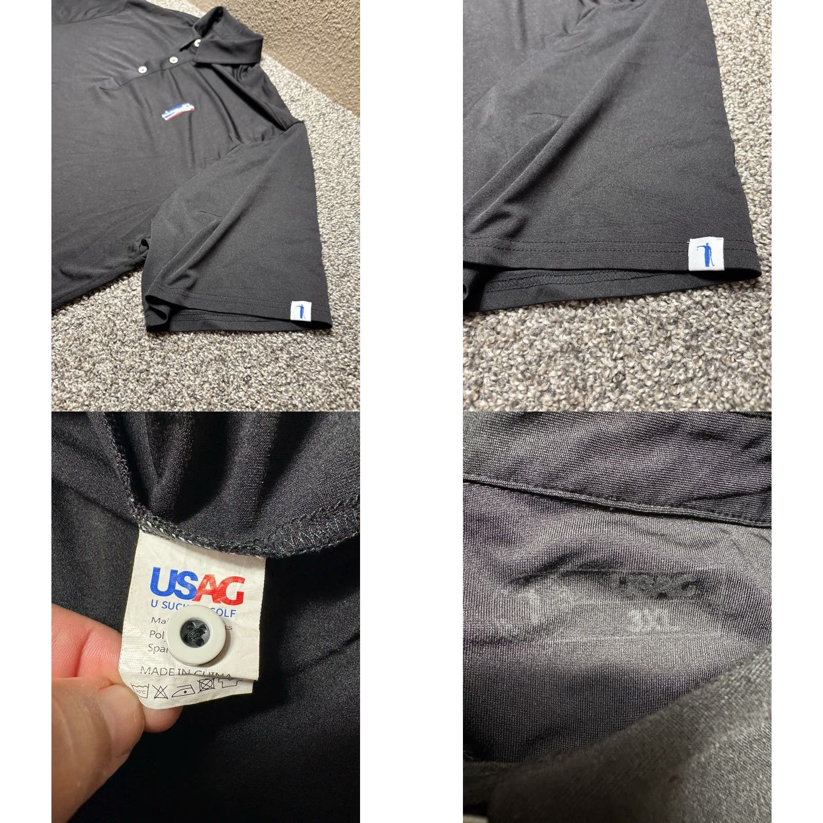 Vintage USAG Polo Mens 3XL Black U Suck At Golf Stretch Performance Shirt Size US XXL / EU 58 / 5 - 8 Thumbnail