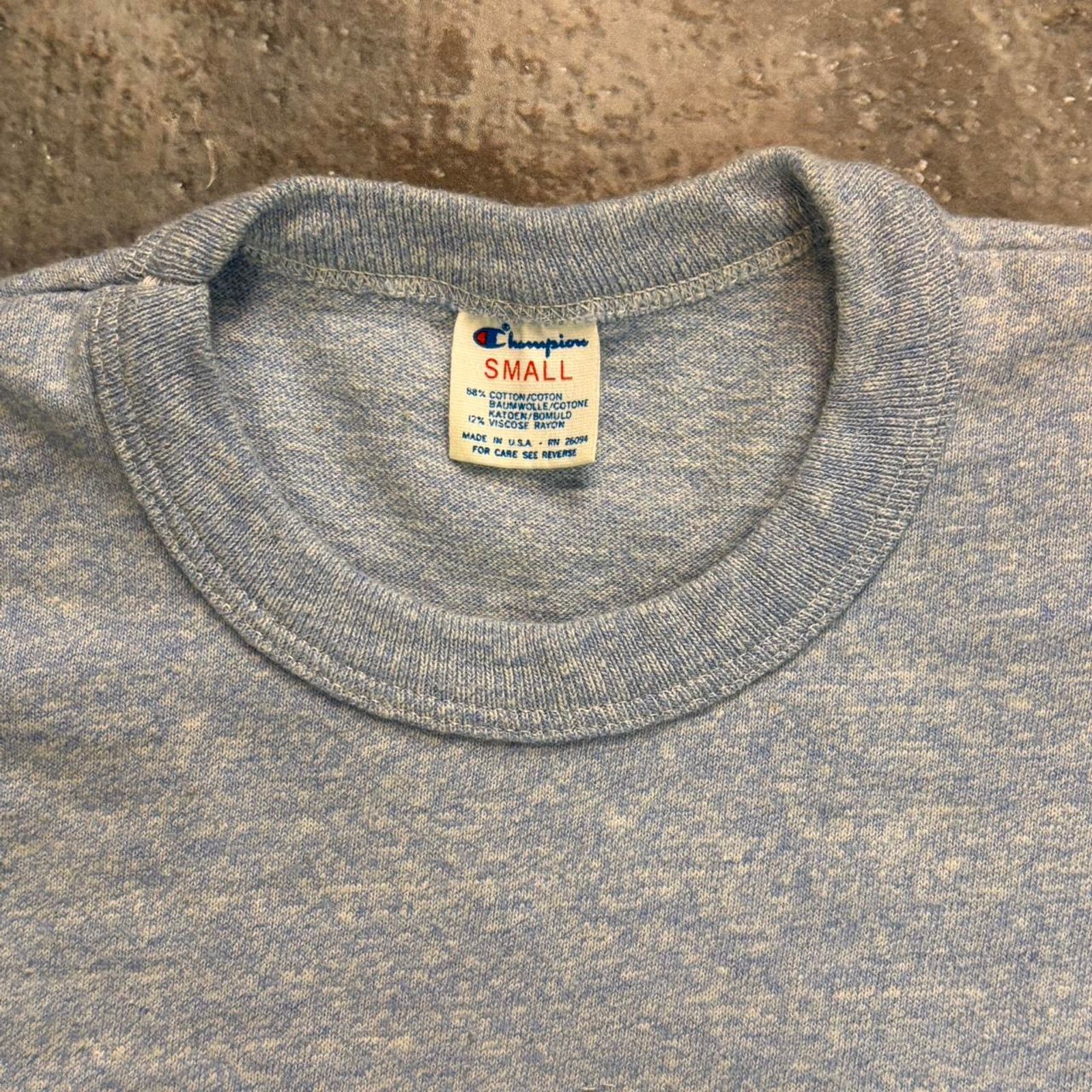 Champion × Vintage Vintage 80s Heather Blue USNA T Shirt. Champion Size Small. Size US S / EU 44-46 / 1 - 4 Thumbnail