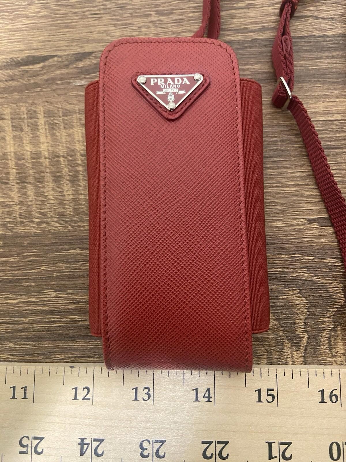 Prada Prada red saffiano cigarette case phone pouch wristlet w box Size ONE SIZE - 7 Thumbnail