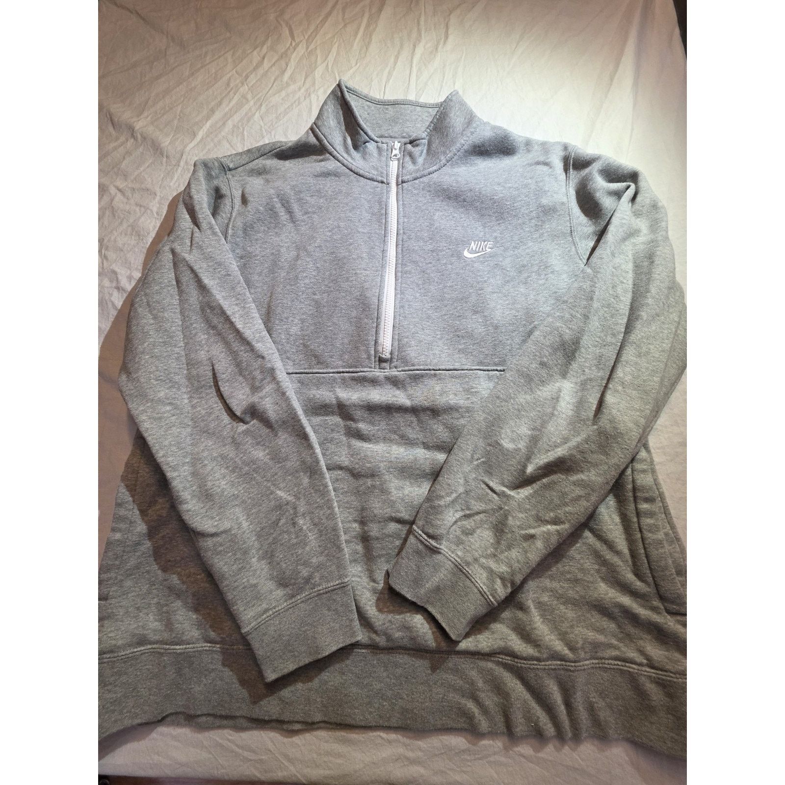Nike Nike Men's Grey 1/4 Zip Longsleeve Pullover Sweatshirt Size US XL / EU 56 / 4 - 4 Thumbnail