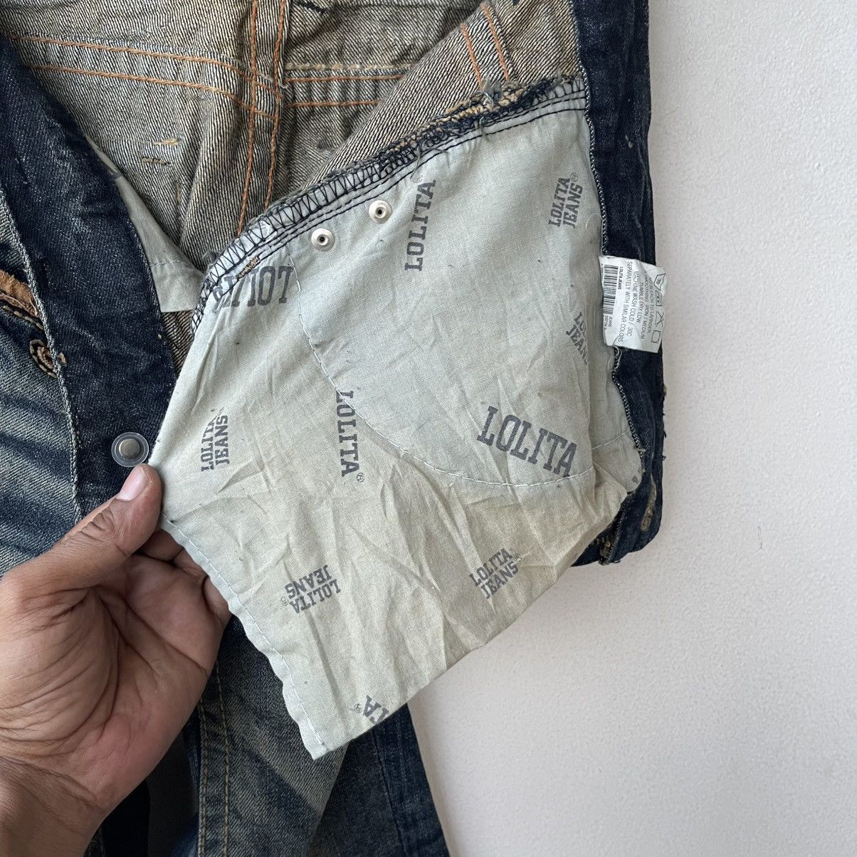 Lolita Jeans Archival Lolita Jeans Fleur-de-lis Suede Patchwork Denim Size US 30 / EU 46 - 20 Thumbnail