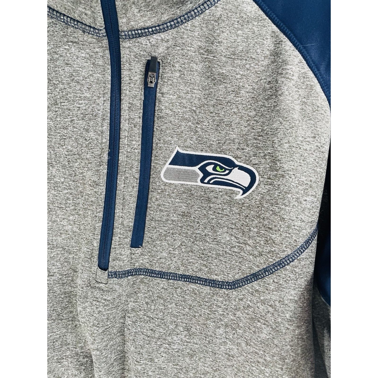 Nike Nike NFL Seattle Seahawks Gray 1/4 Zip Pullover Jacket Mens Size US L / EU 52-54 / 3 - 2 Thumbnail