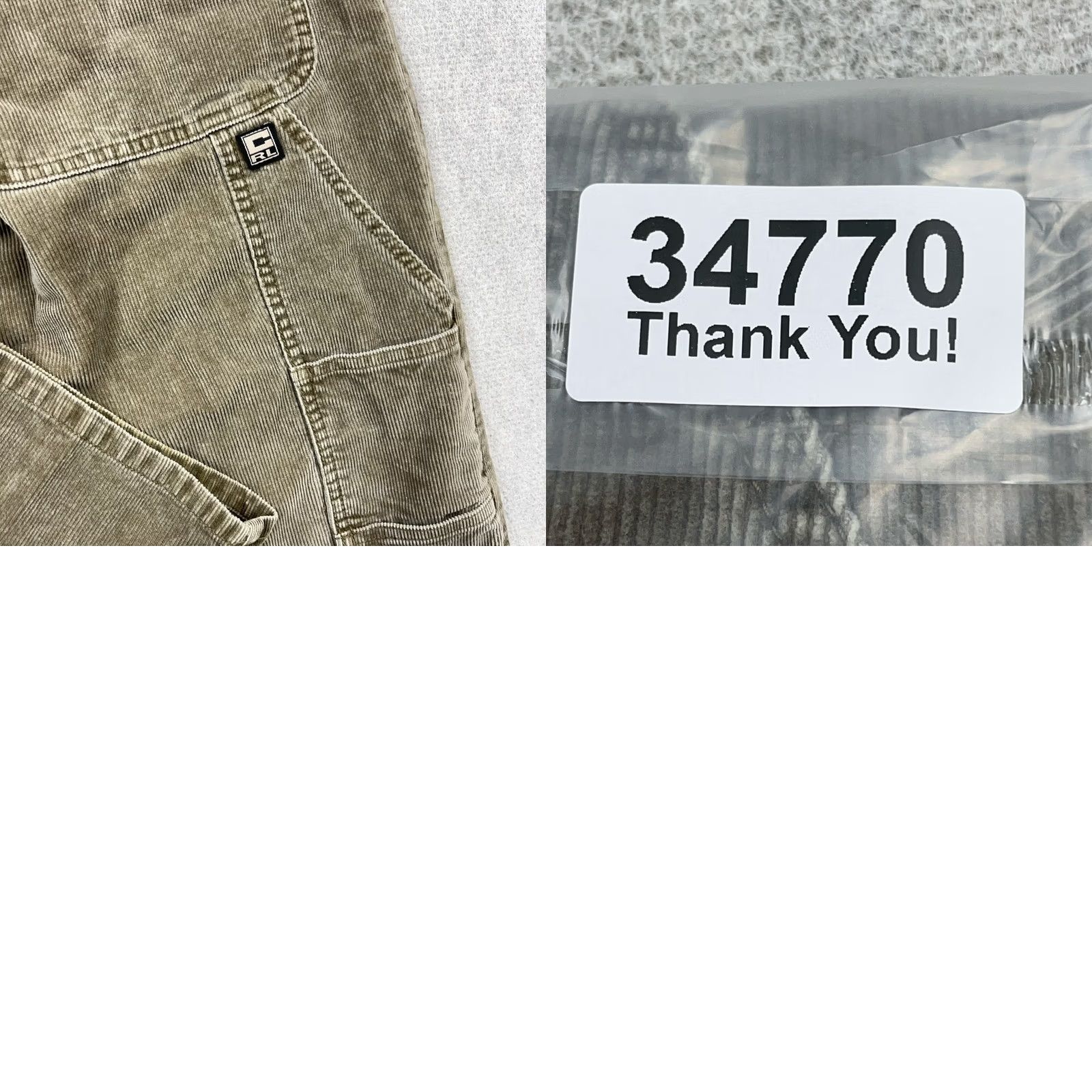 Tommy Hilfiger VINTAGE Chaps Ralph Lauren Pants Men 34x30 Olive Green Corduroy Carpenter Baggy Size US 34 / EU 50 - 9 Thumbnail