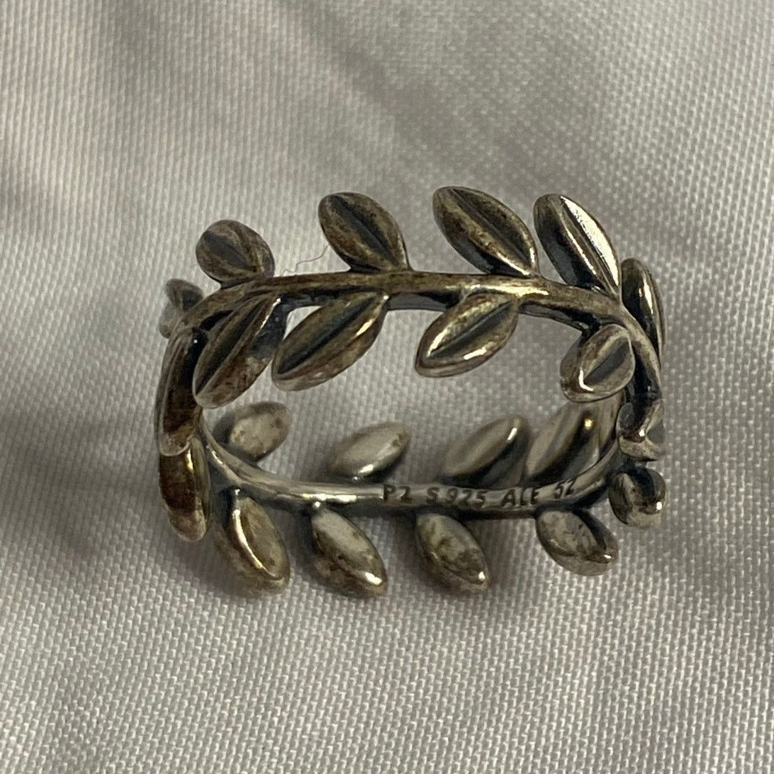 pandora Boho Olive Leaf Band Ring Silver 925 Pandora Size 6 Size ONE SIZE - 3 Thumbnail