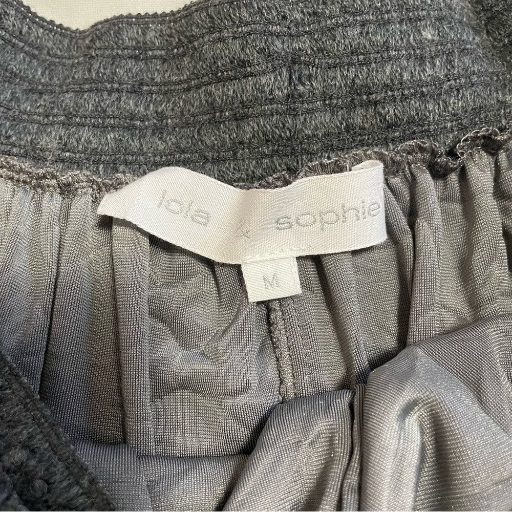LOLA + SOPHIE Lola & Sophia Off The Shoulder Crushed Velvet Grey Top Size Size M / US 6-8 / IT 42-44 - 7 Thumbnail