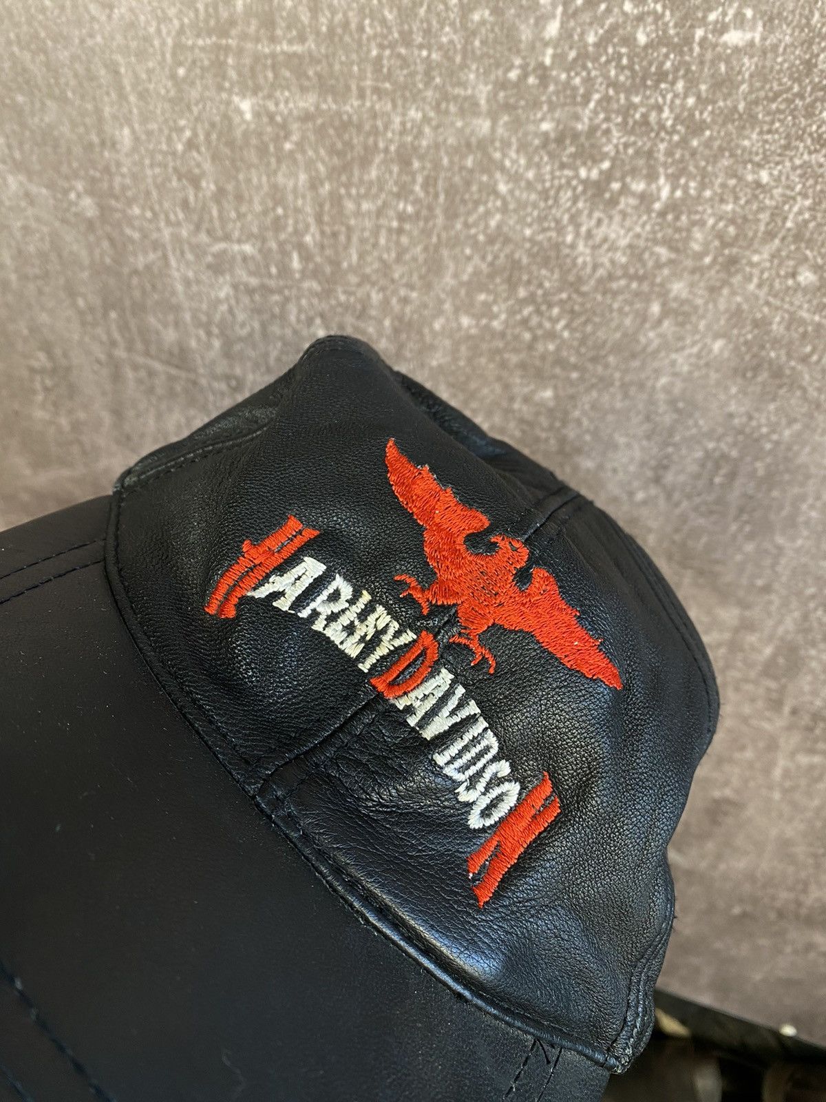 Harley Davidson × Vintage Vintage 90s Harley Davidson Leather Cap Size ONE SIZE - 3 Thumbnail