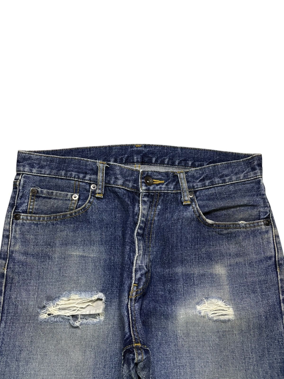 Japanese Brand Vintage Japanese Brand Mud Wash Distressed Loose Jeans Size US 33 - 4 Thumbnail