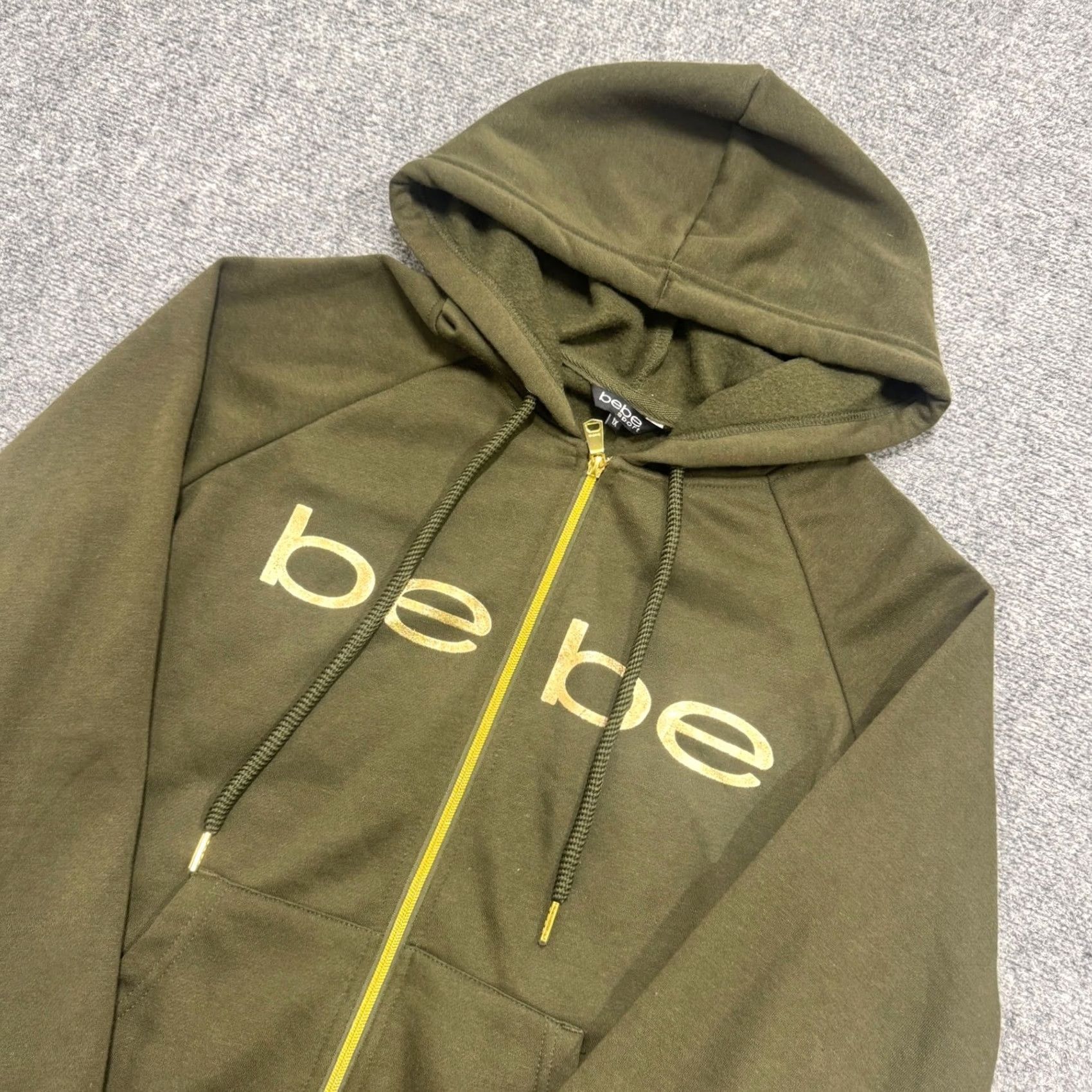 Bebe VINTAGE BEBE SPORT Fullzip Jacket Womens 1X Coat Hoodie Green Y2K Grunge Skater VTG Sweatshirt XL Womens Green Size XL / US 12-14 / IT 48-50 - 2 Thumbnail