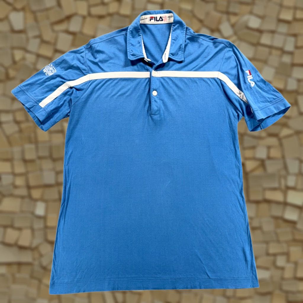 Fila VINTAGE Fila Polo Shirt Mens M Blue 80s Tennis WCT Italy Embroidered Logo Stripe Shirt Size US M / EU 48-50 / 2 - 1 Thumbnail