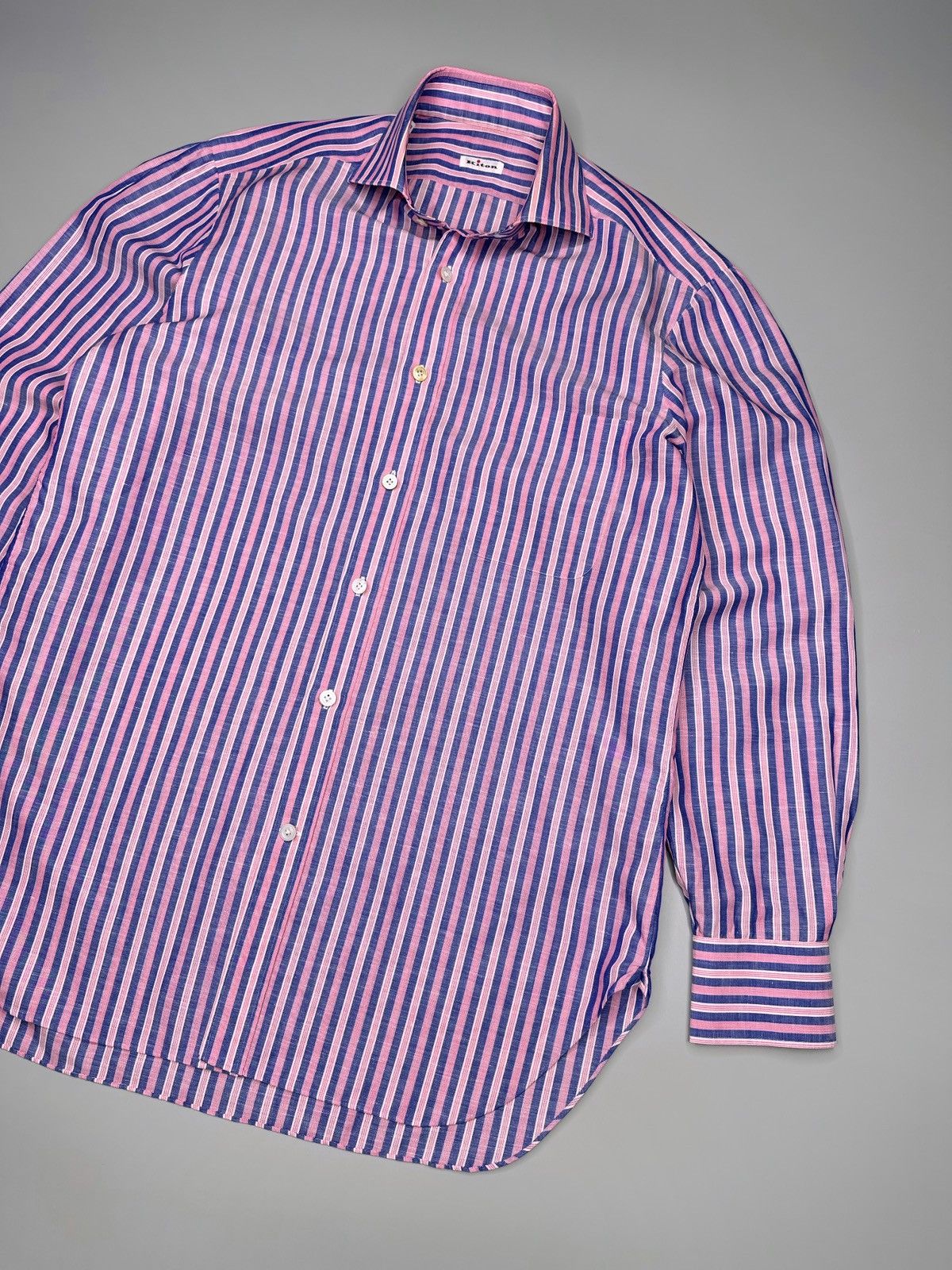 Kiton Kiton Linen Button Up Shirt Size US XL / EU 56 / 4 - 2 Thumbnail