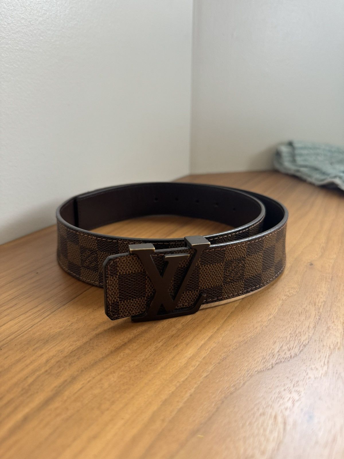 louis vuitton brown checkered belt