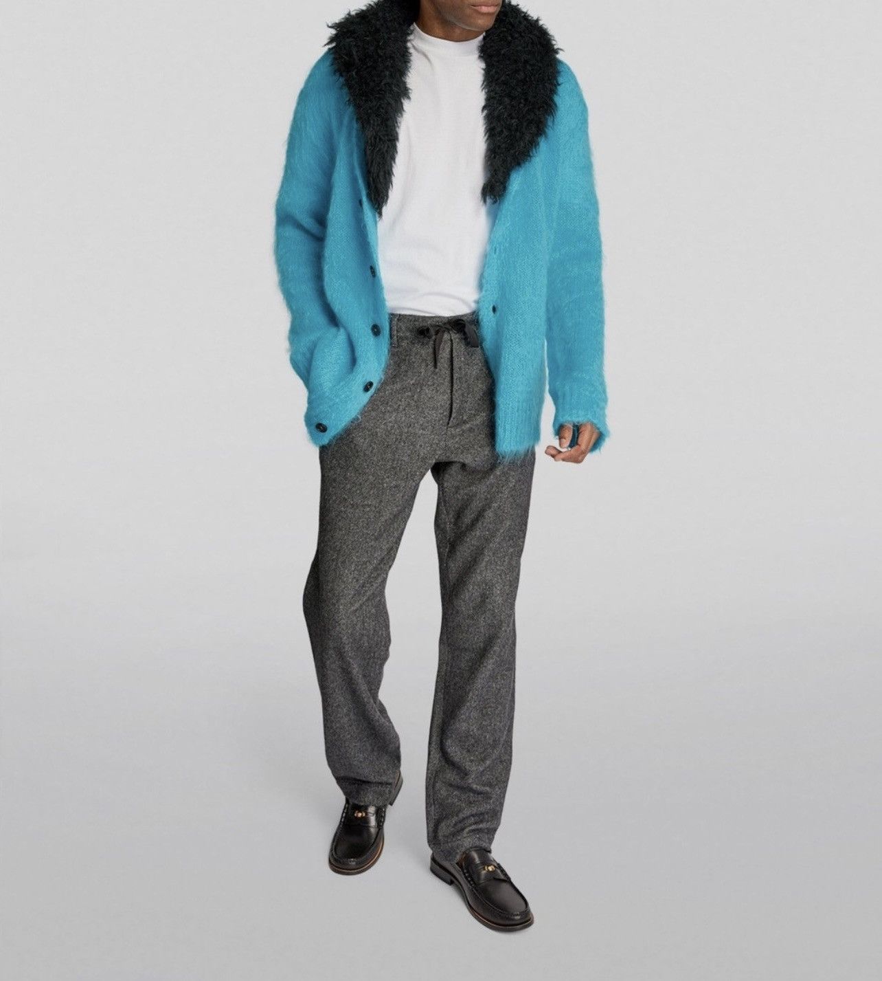 Marni Marni Fuzzy Wuzzy Mohair Cardigan Turquoise NWT Size US L / EU 52-54 / 3 - 3 Thumbnail