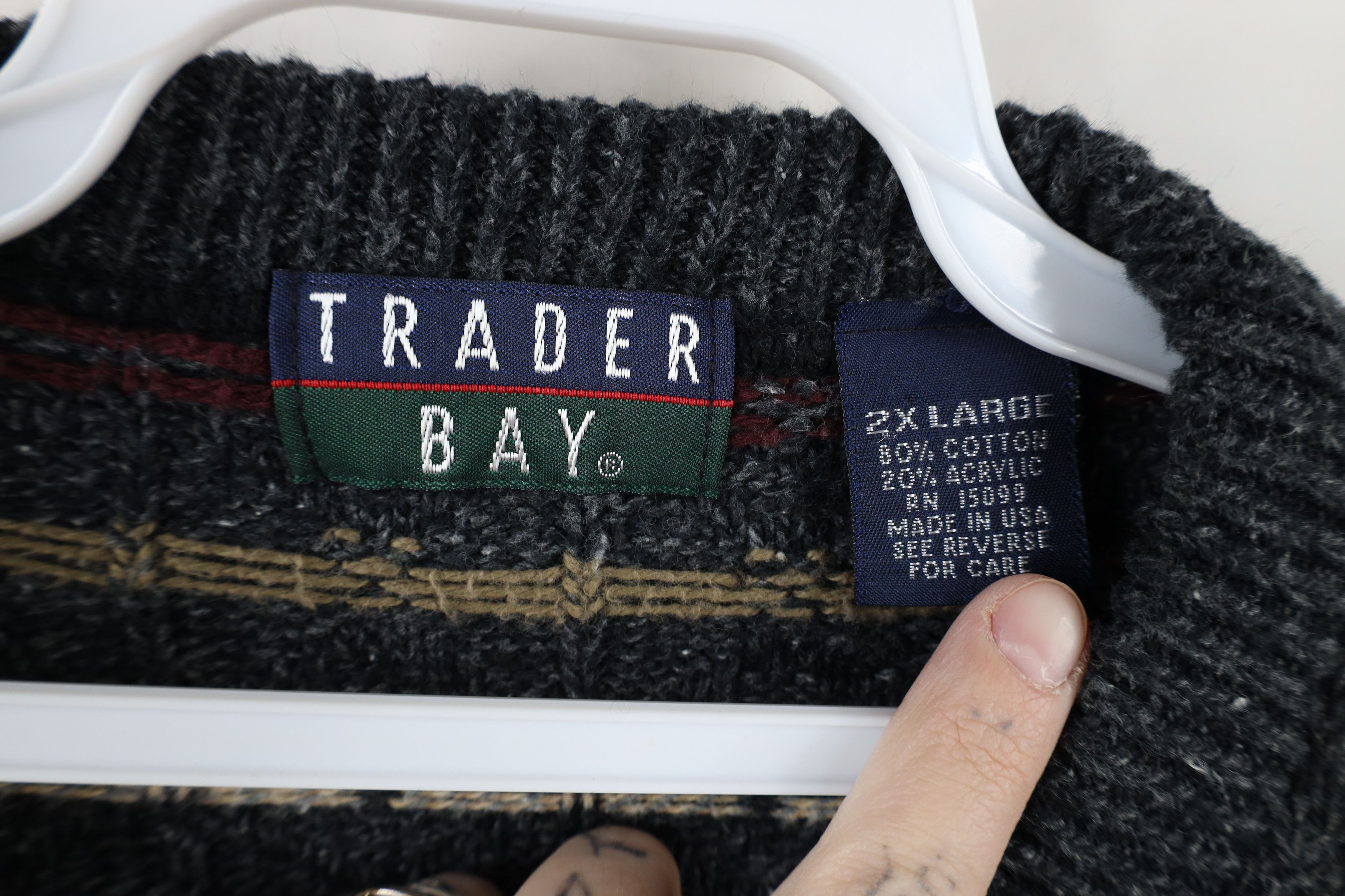 Vintage Vintage 90s Streetwear Textured Knit Crewneck Sweater USA Size US XXL / EU 58 / 5 - 5 Thumbnail