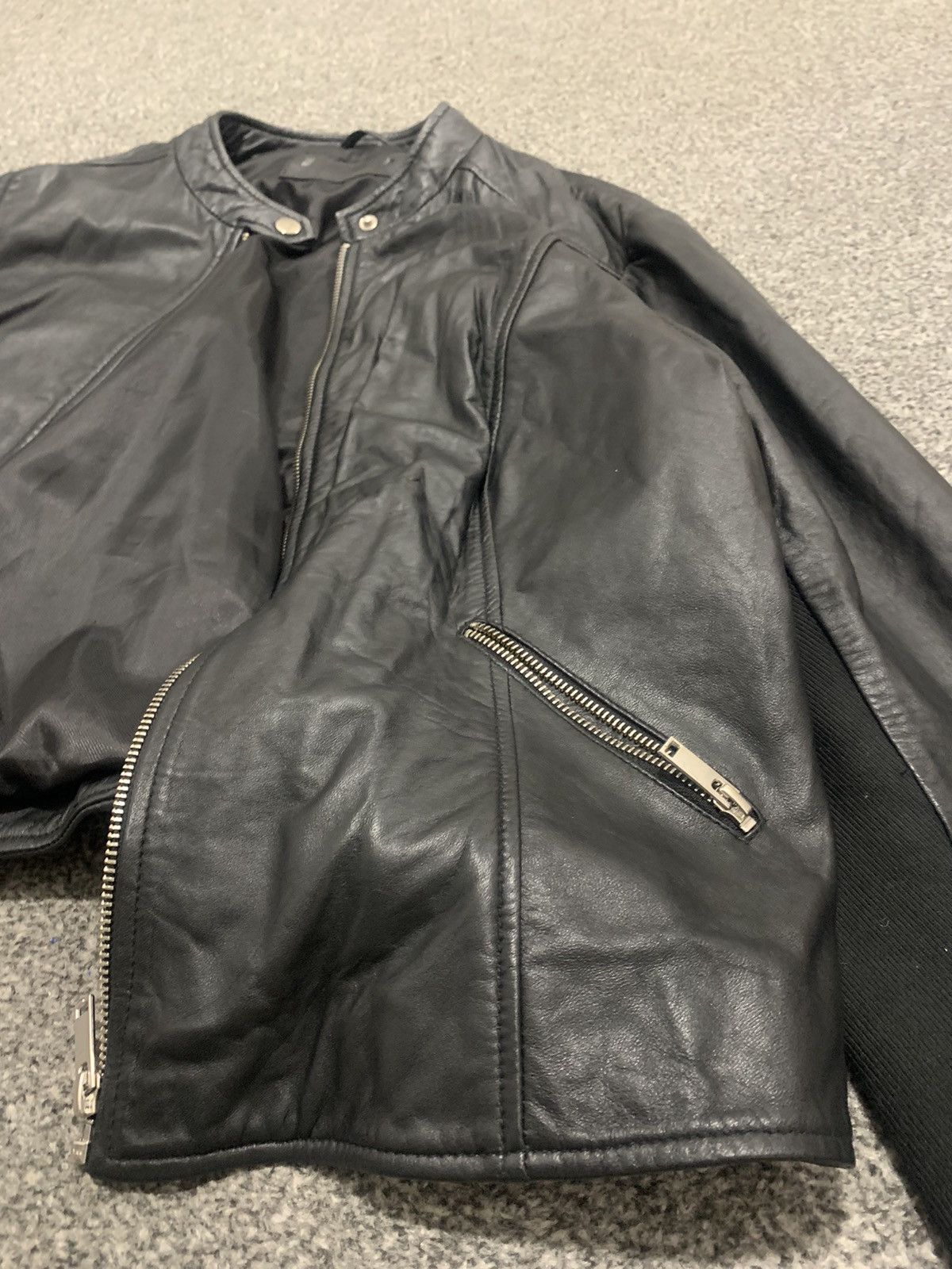 Japanese Brand Sheep Leather Zip Boxy Cafe Racer Jacket Size US M / EU 48-50 / 2 - 3 Thumbnail