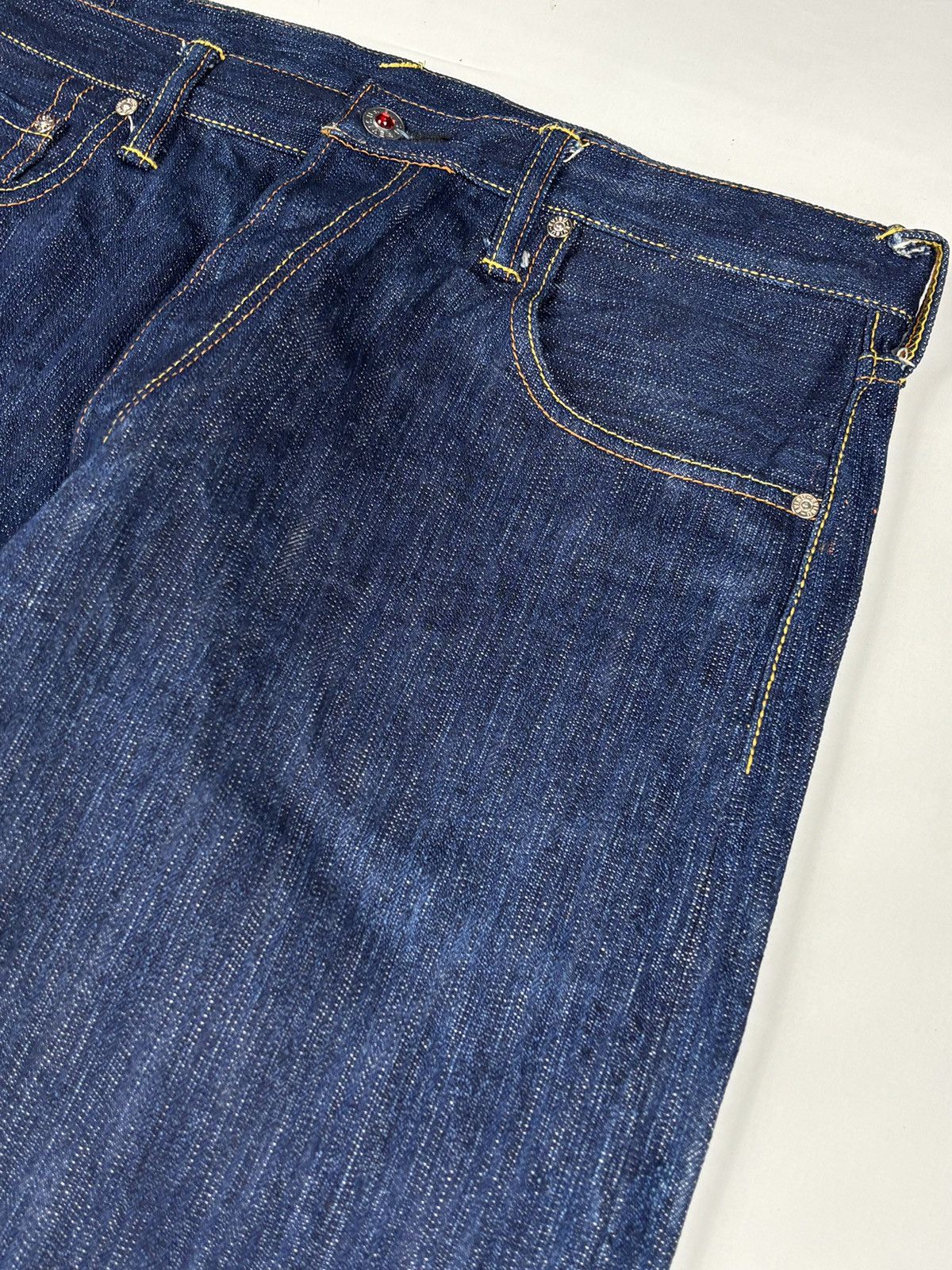 Evisu Striped Daicock Print Selvedged Jeans Size US 34 / EU 50 - 8 Thumbnail