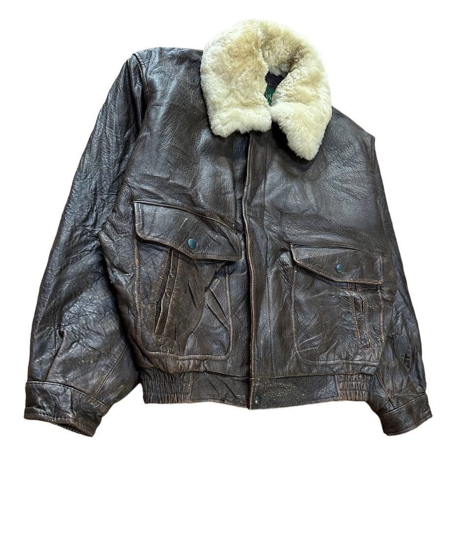 Beverly Hills Polo Club Vtg Polo Club Fur Collar Leather Jacket Size US M / EU 48-50 / 2 - 7 Thumbnail