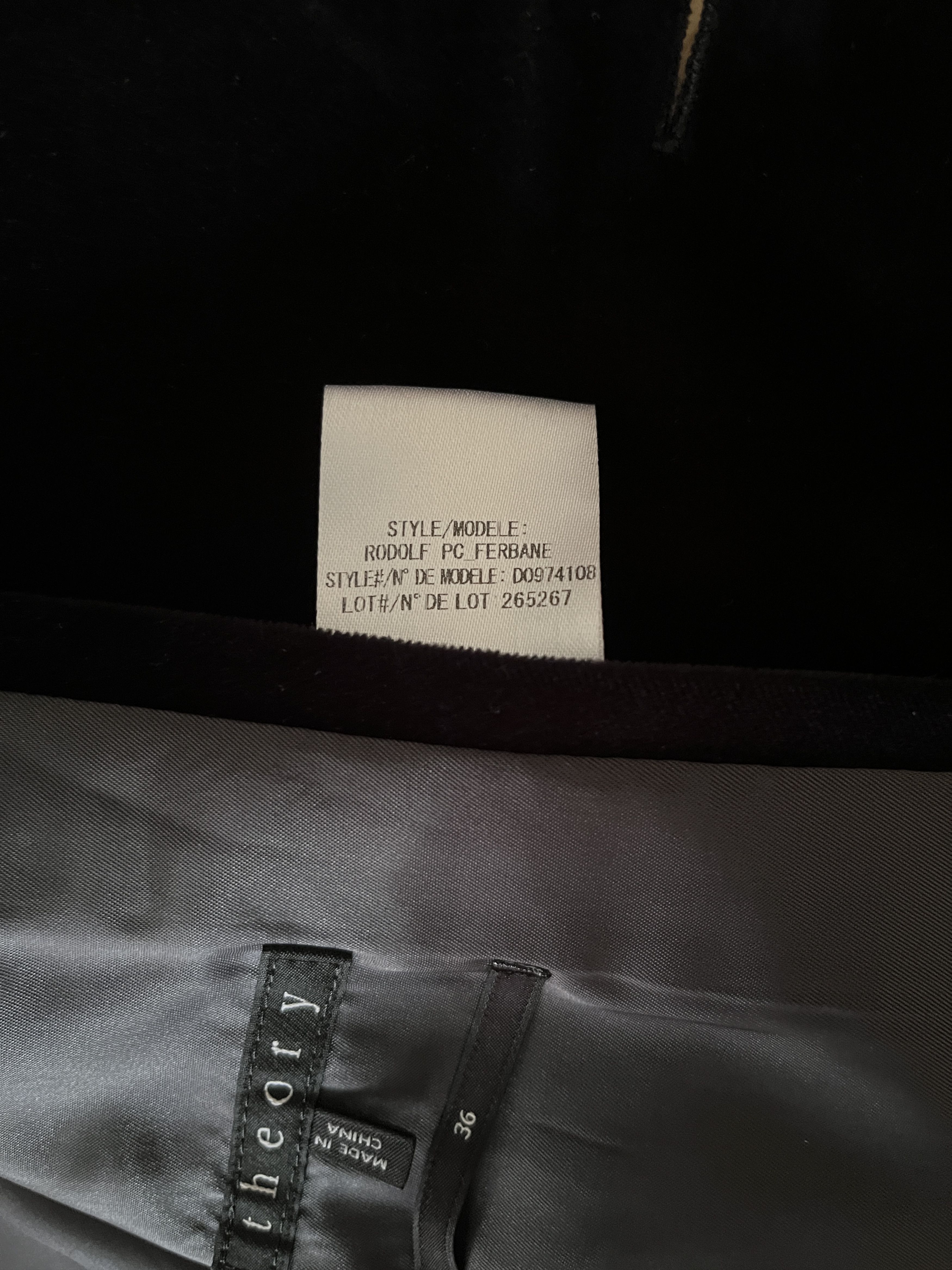 Theory Theory navy velvet blazer with black trim, 36R Size 36R - 4 Thumbnail