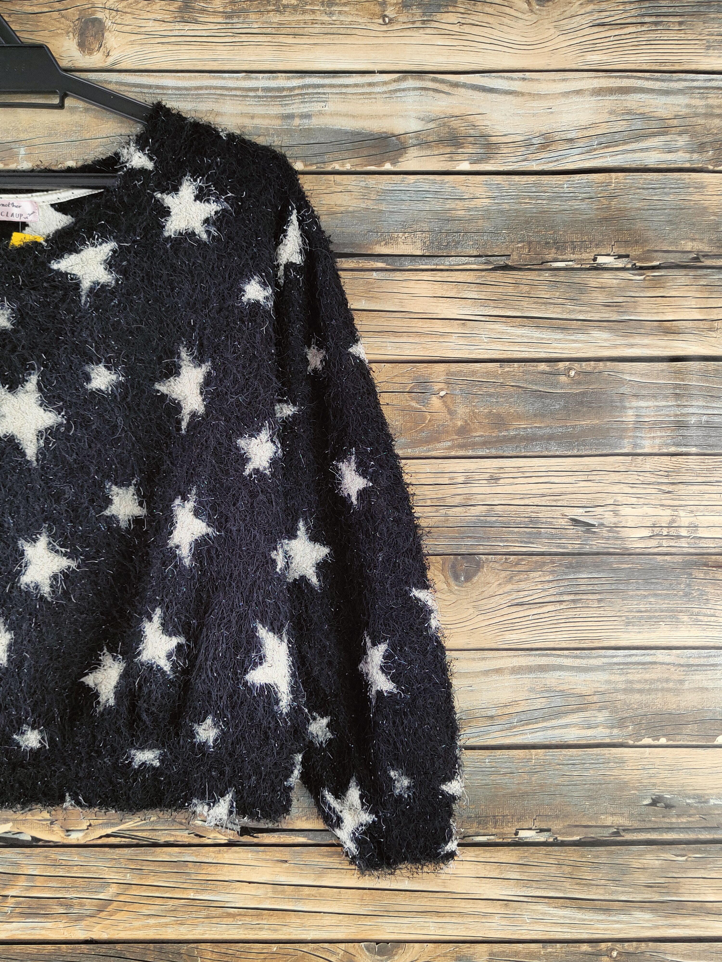Japanese Brand DL Nice Claup star White Fur shaggy Mohair Knitwear #46-922 Size S / US 4 / IT 40 - 5 Thumbnail