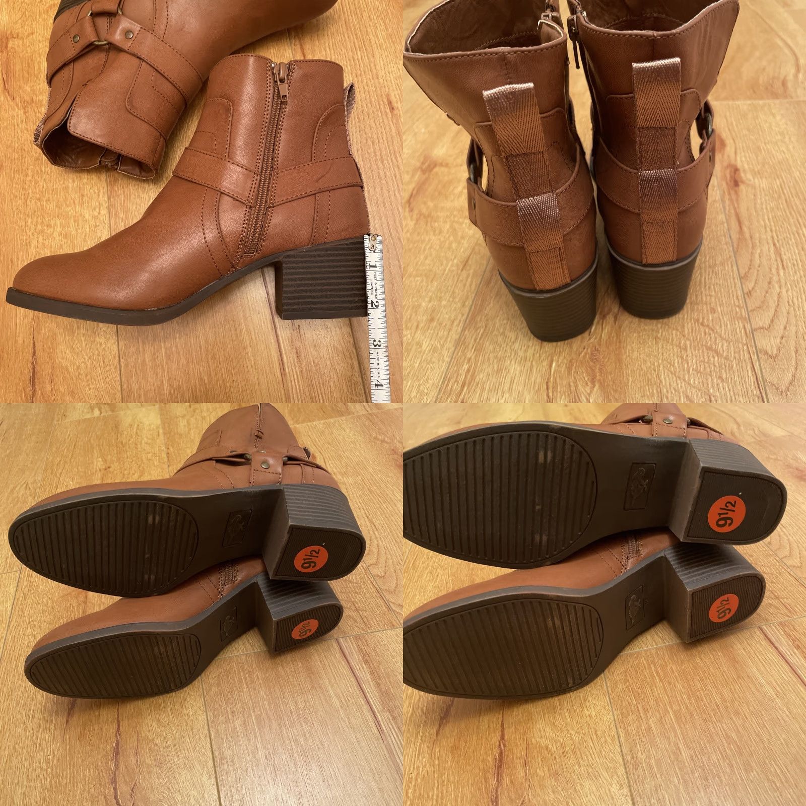 Vintage Rocket Dog Lex Biker Boots Women 9.5 Cognac Leather Effect NWOT Chunky Heel Boots Size US 7 / IT 37 - 8 Thumbnail