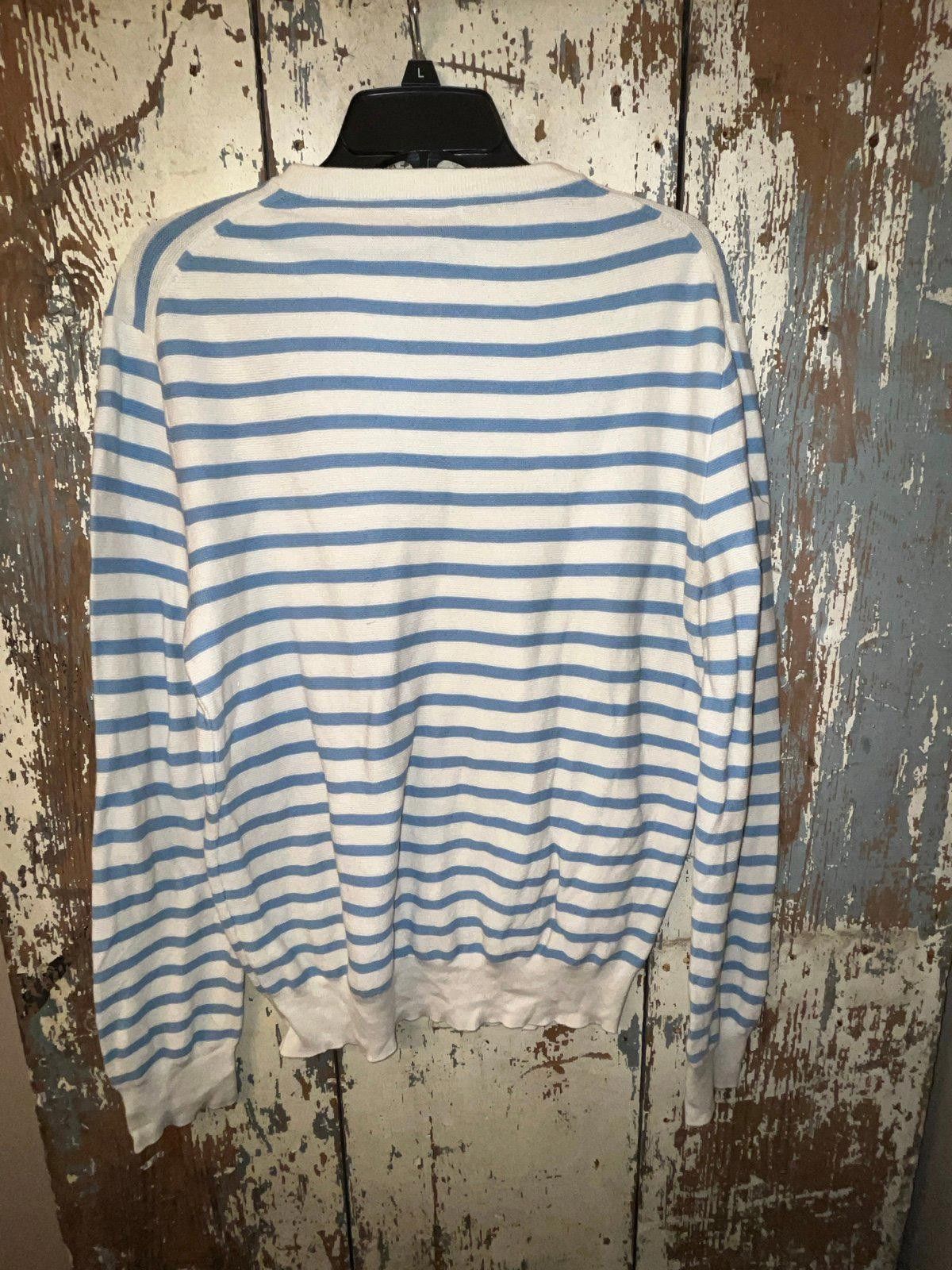 J.Crew J. Crew mens sweater, size Large, blue and white stripes Size US L / EU 52-54 / 3 - 3 Thumbnail
