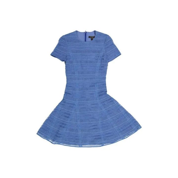 Burberry Burberry Blue Short Sleeve Dress for Women 0079 Size S / US 4 / IT 40 - 1 Thumbnail