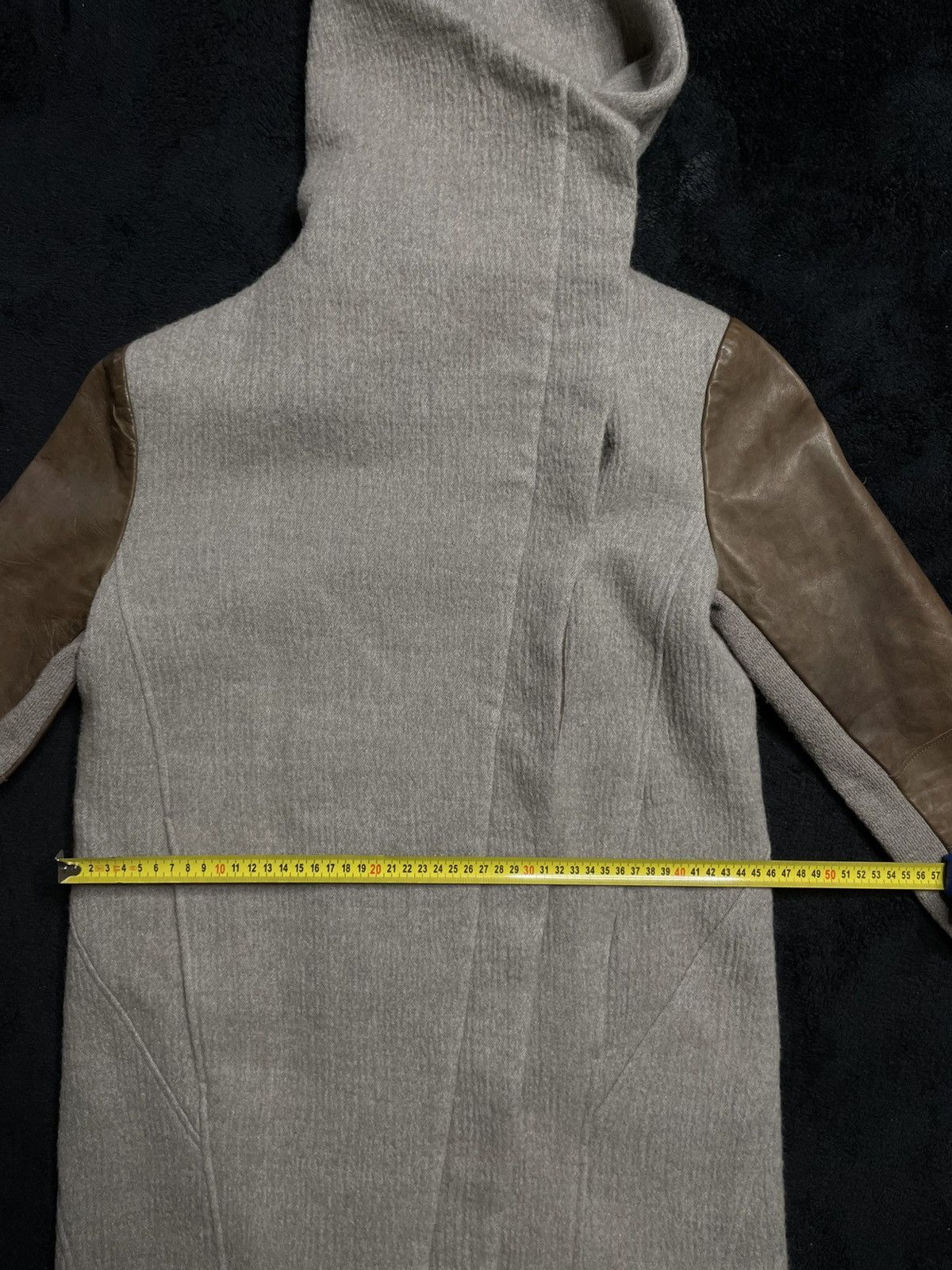 Helmut Lang Archive 2012 Helmut Lang Coat Leather Sleeve Woman‘s Size S Size S / US 4 / IT 40 - 14 Thumbnail