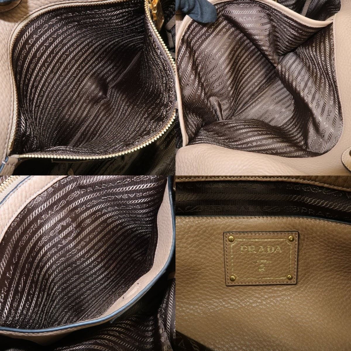 Prada Prada Logo Leather Tote Tan Size ONE SIZE - 7 Thumbnail