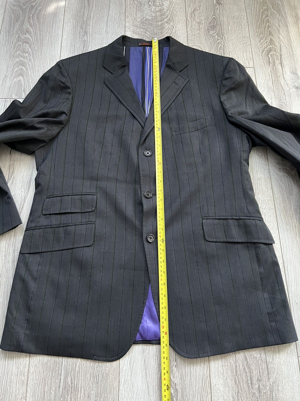Etro Vintage Etro Milano Striped Blazer Classic Suit Wool Size 58 Size 50R - 15 Thumbnail