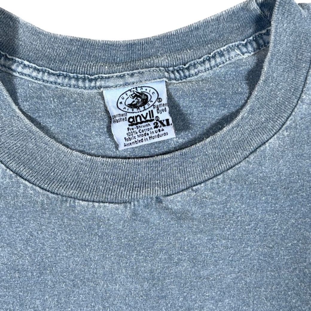 Anvil VINTAGE Chicago Shirt Adult 2XL Navy Blue 90s Pigment Dyed Anvil Authentic Navy Pier Chicago Compass Rose Pattern Mens T-Shirt Size US XXL / EU 58 / 5 - 3 Thumbnail