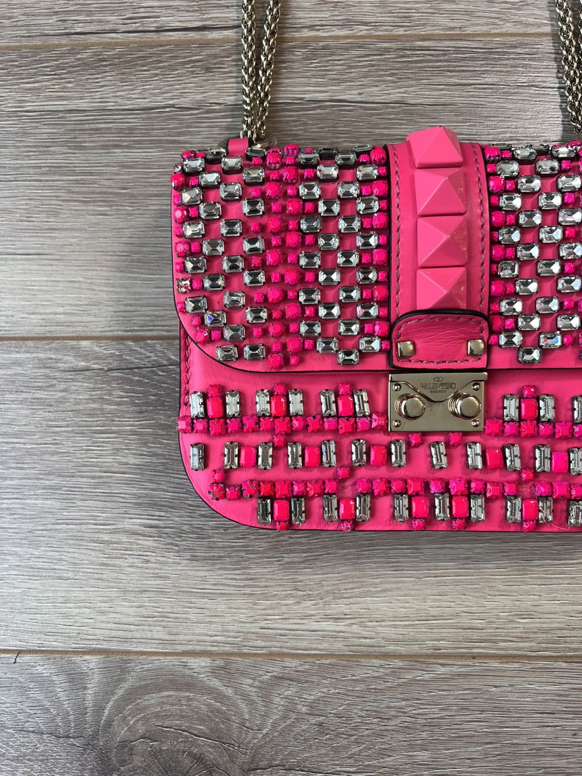 Valentino Valentino Garavani Rockstud Spike Crystal Shoulder Bag Size ONE SIZE - 2 Thumbnail
