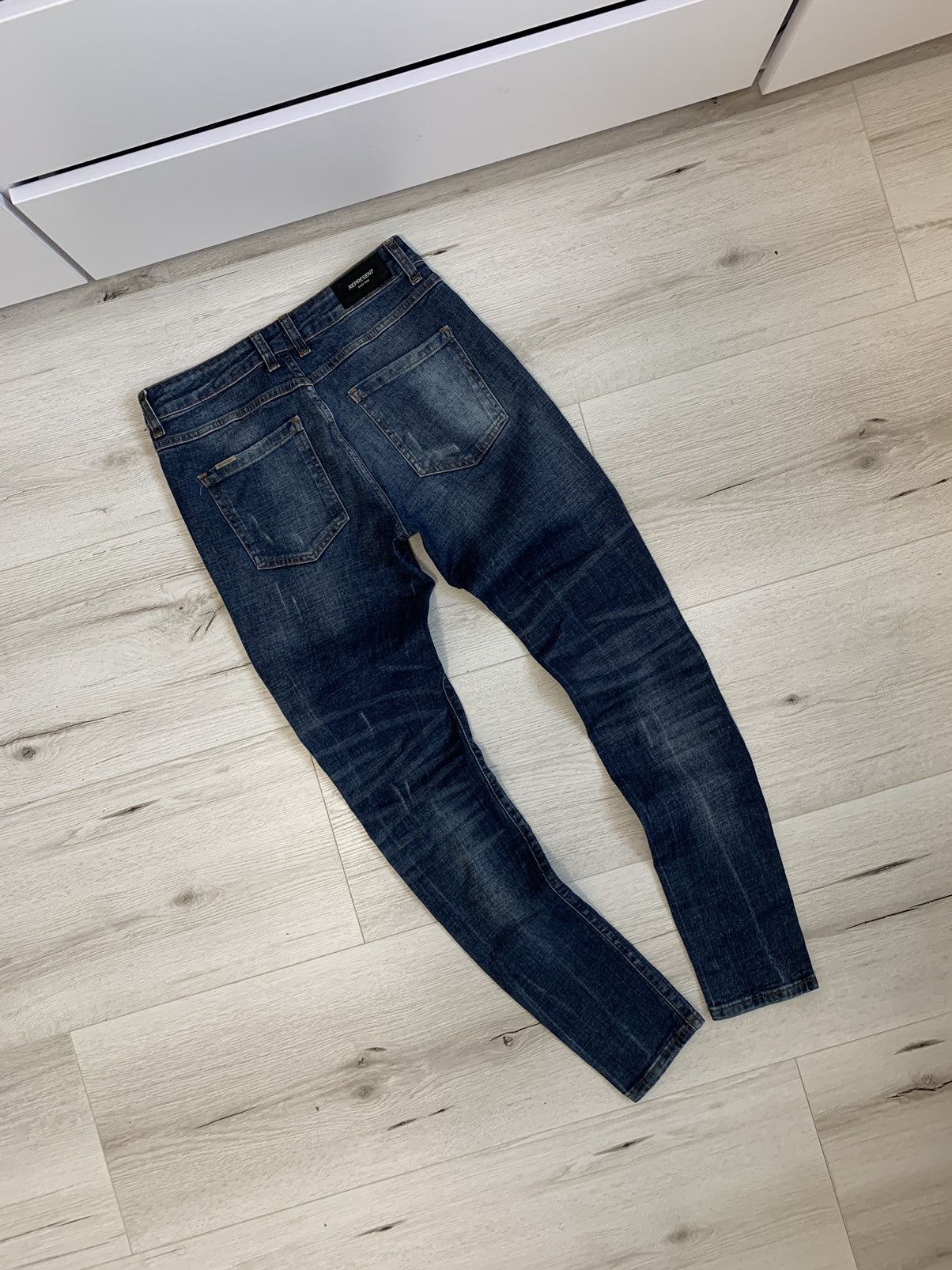Japanese Brand × Represent Clo. Represent Co. Blue Washed Biker Denim Slim Fit Jeans Y2K Size US 30 / EU 46 - 3 Thumbnail