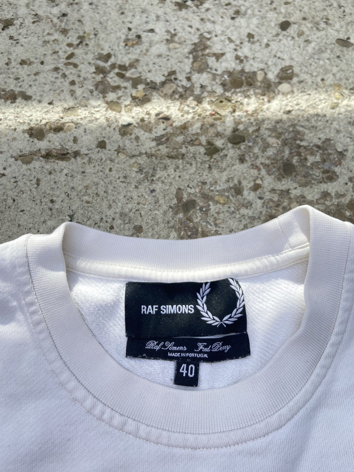 Fred Perry × Raf Simons Raf Simons x Fred Perry White Crewneck - Sz. XS - S Size US XS / EU 42 / 0 - 2 Thumbnail