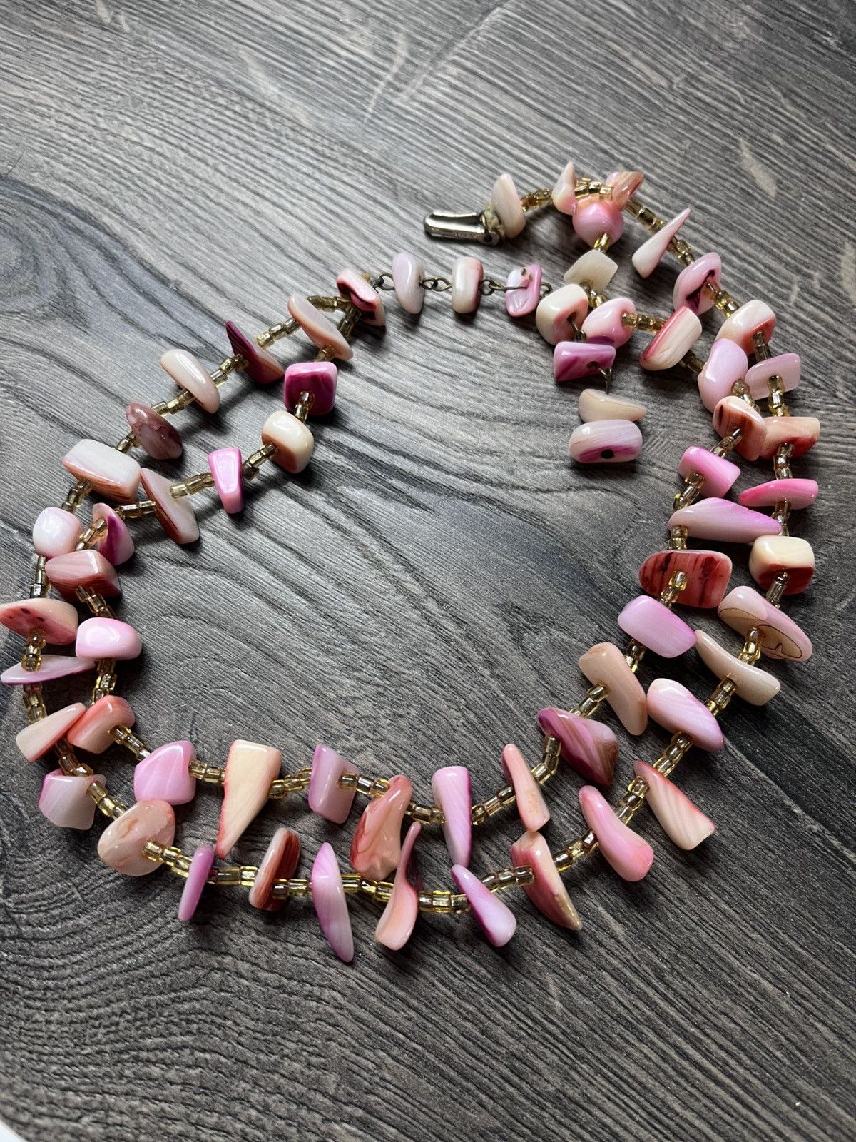 Other Vintage Japanese Double Strand Dyed Shell Necklace Size ONE SIZE - 1 Thumbnail