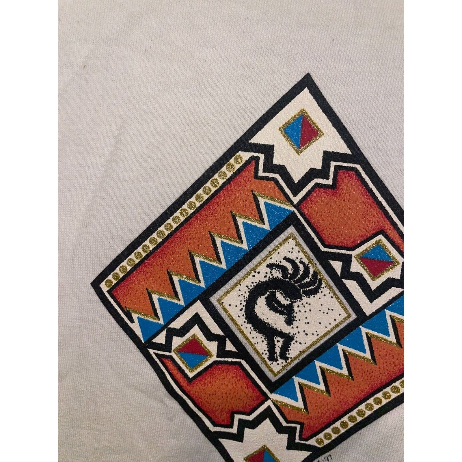 Jerzees Vintage Arizona Shirt Kokopelli Native American Beige L Tee Size US L / EU 52-54 / 3 - 3 Thumbnail