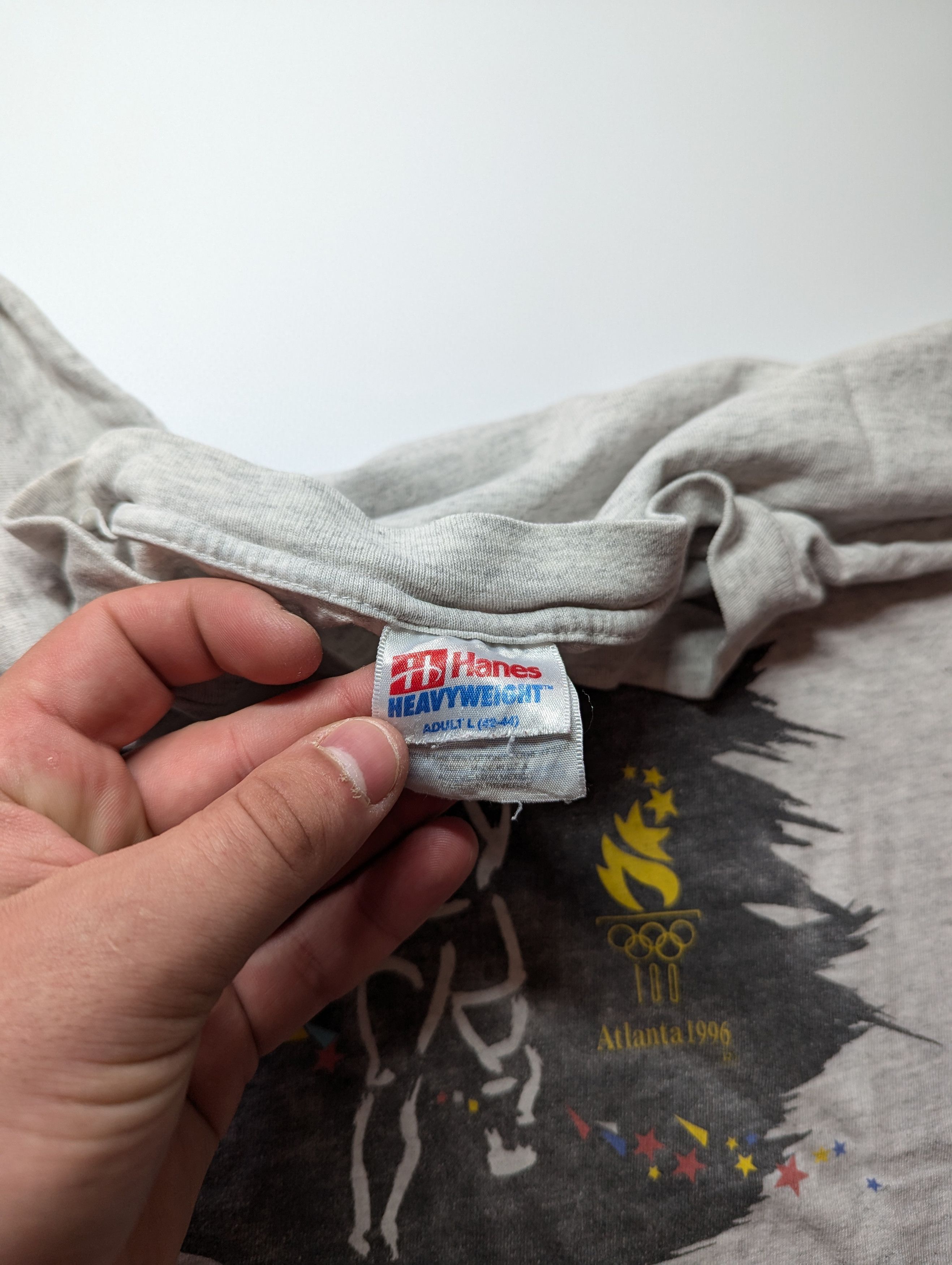 Hanes × Vintage Hanes Atlanta 1996 Olympic games Weightlifting T Shirt Size US L / EU 52-54 / 3 - 7 Thumbnail
