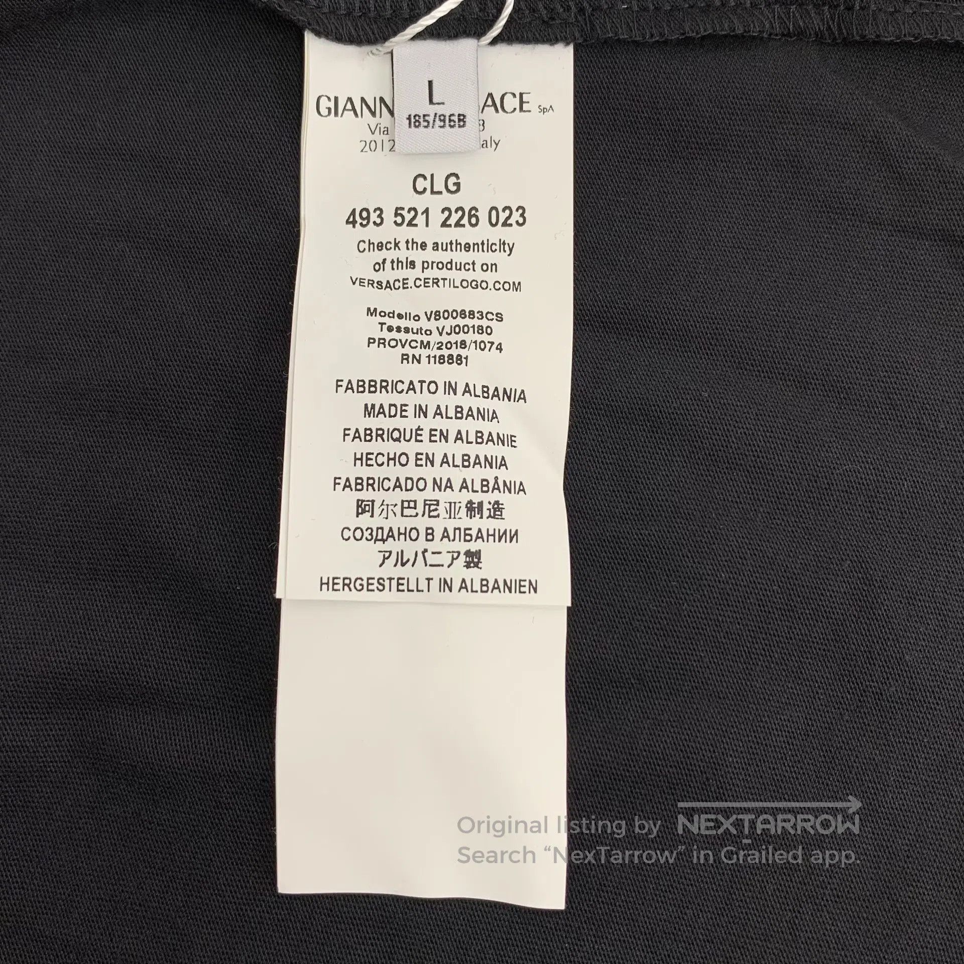 Versace Versace Black Pattern Printed Cotton Round Neck Short Slee Size US L / EU 52-54 / 3 - 7 Thumbnail